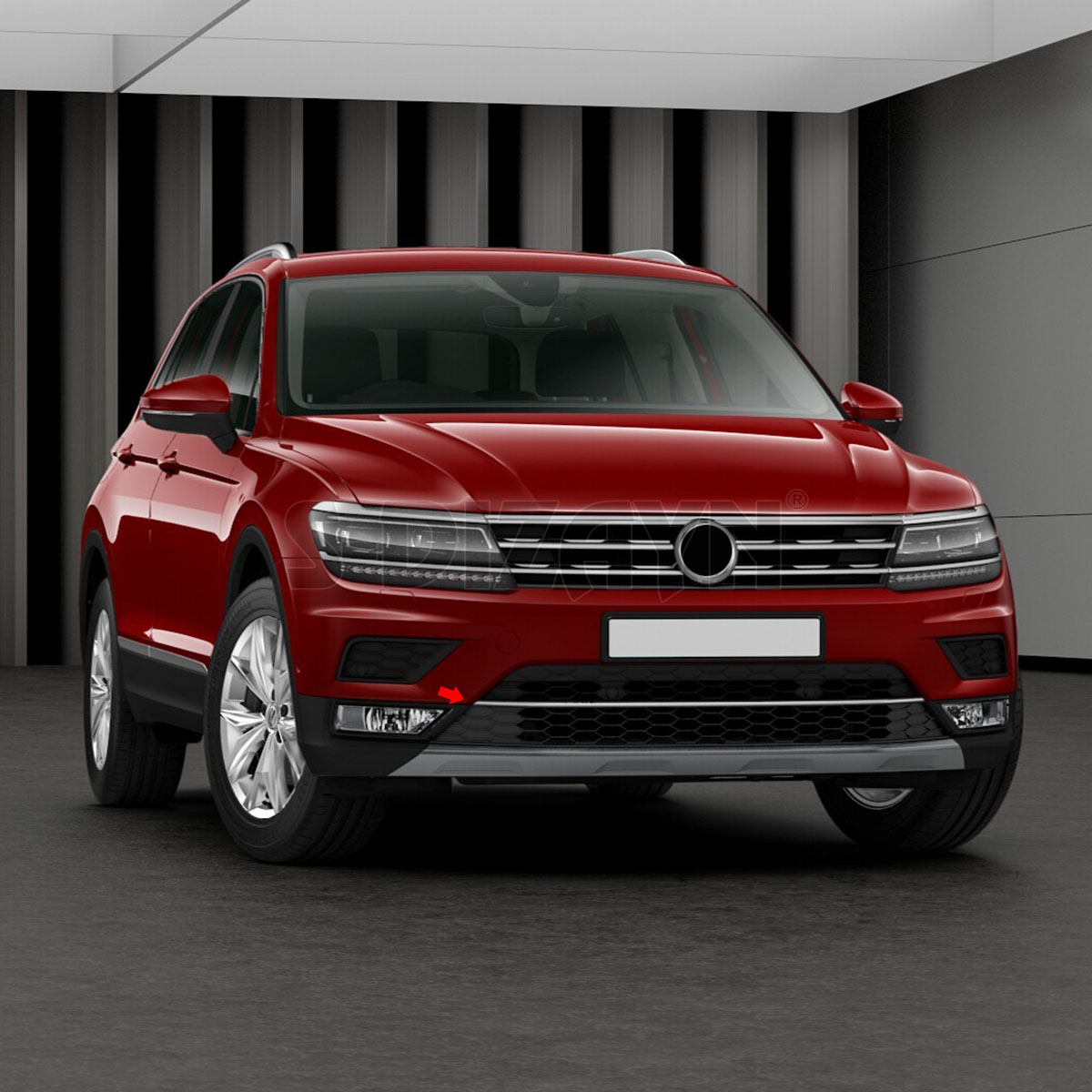 S-Dizayn VW Tiguan Krom Ön Tampon Çıtası 2016-2020 #4