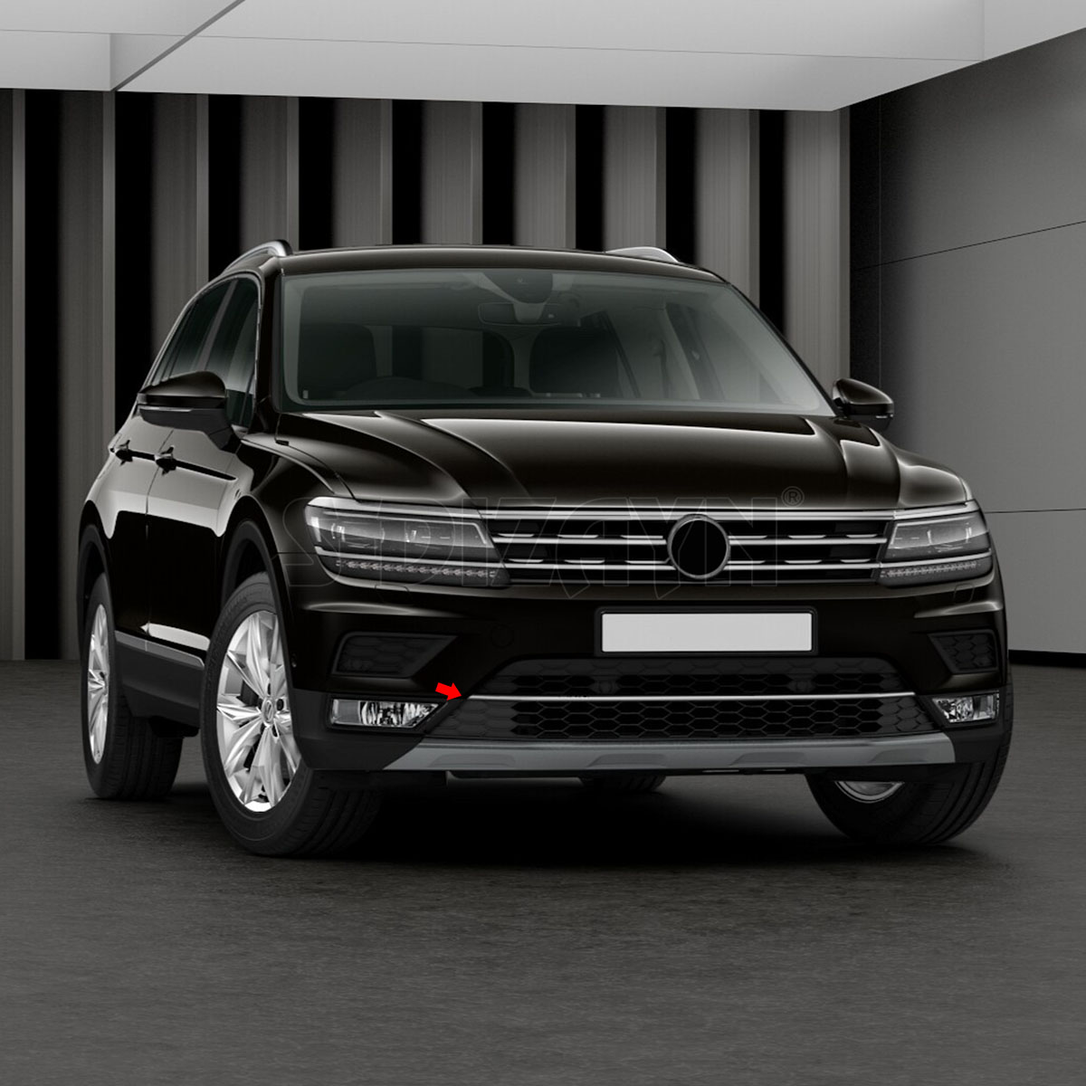 S-Dizayn VW Tiguan Krom Ön Tampon Çıtası 2016-2020 #5