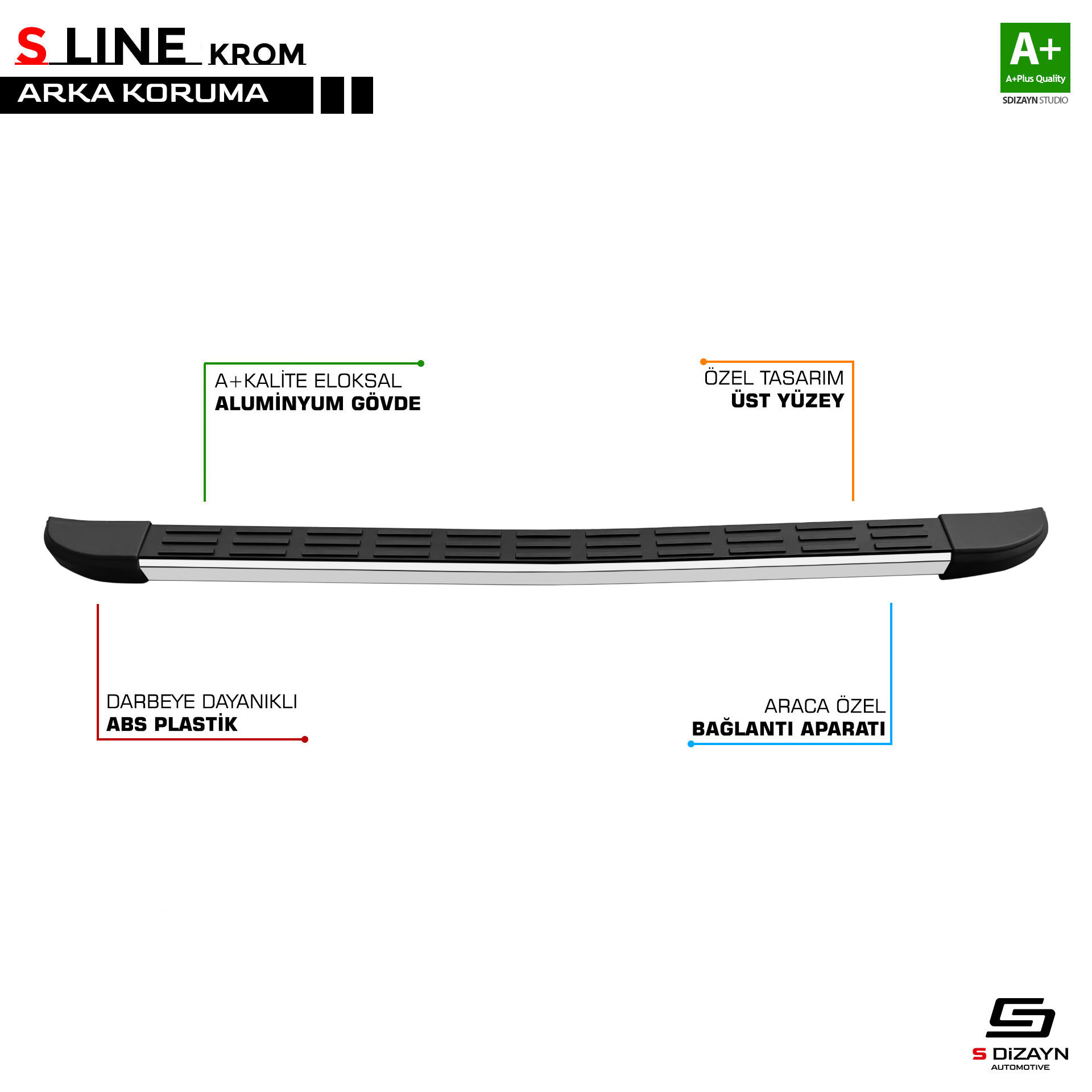 Ford Connect S-Line Krom Arka Koruma 2002-2008 1