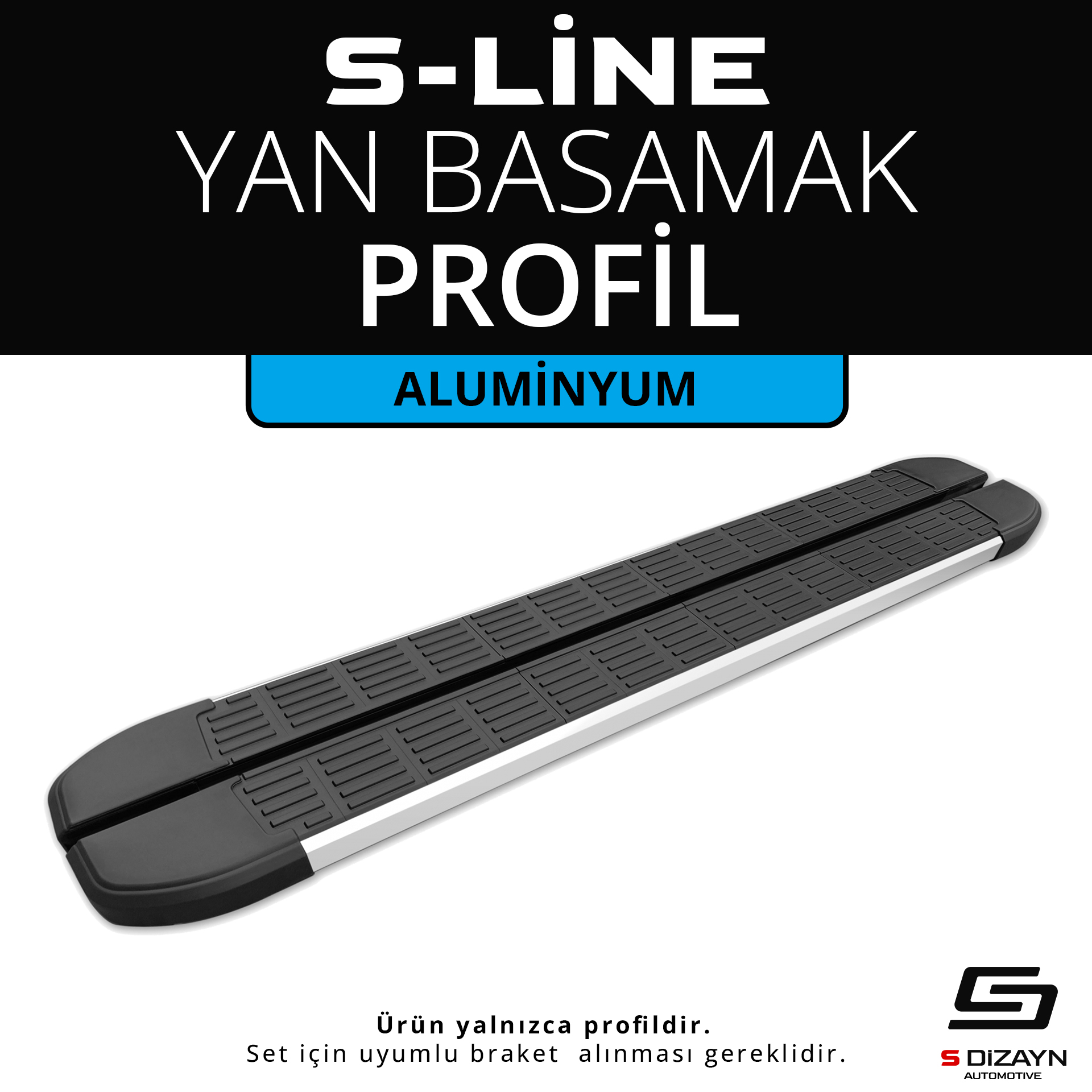 S-Line Aluminyum Yan Basamak Profil 173 Cm Etekli 1