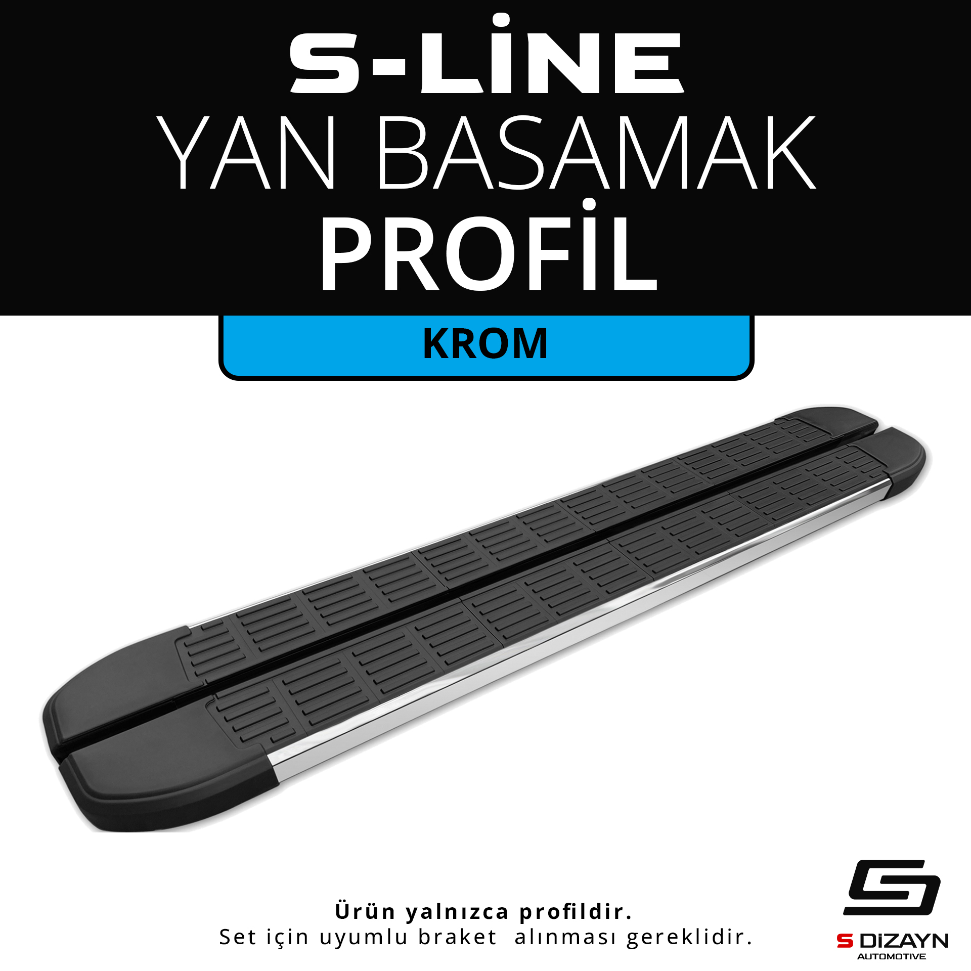 S-Line Krom Yan Basamak Profil 213 Cm 1