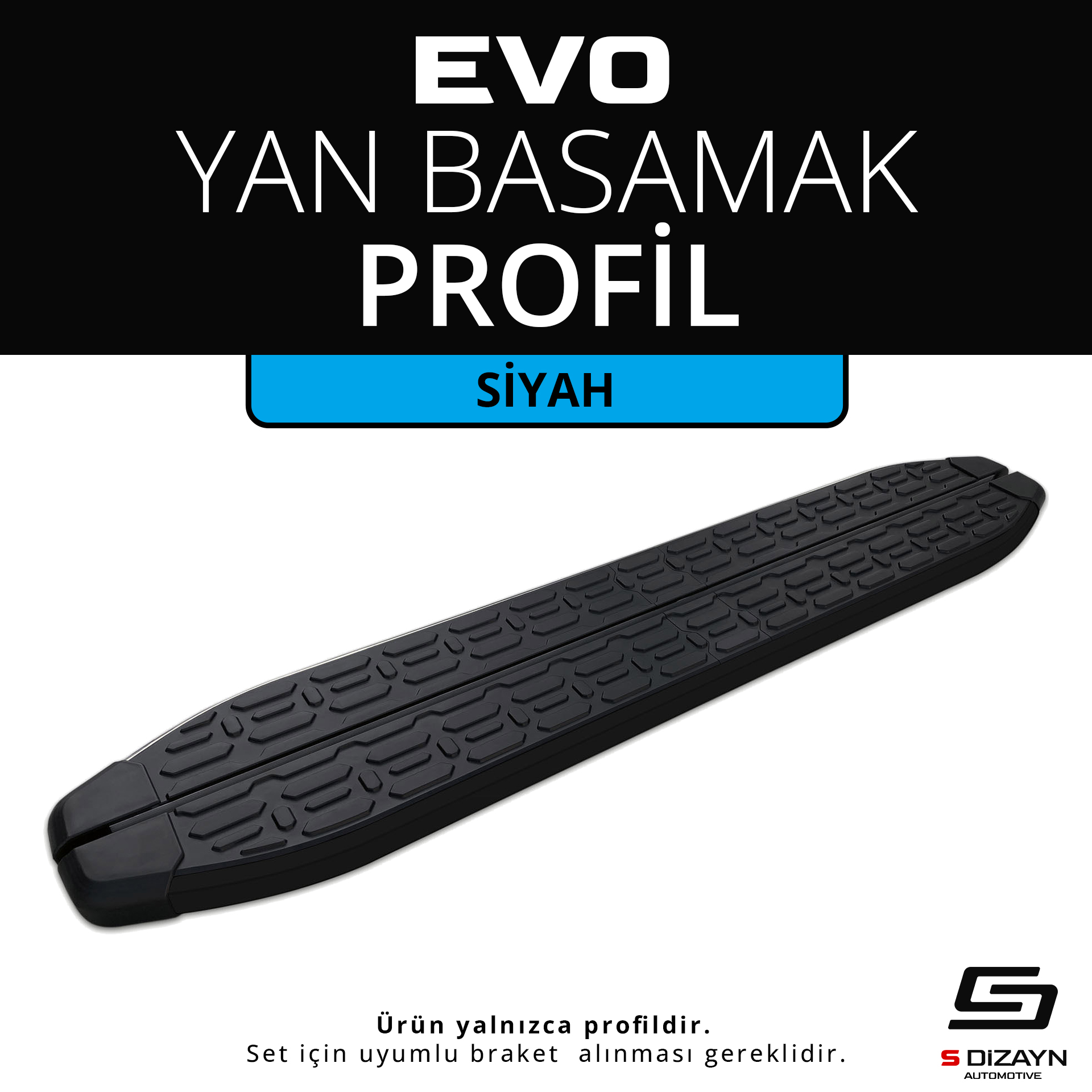 Evo Siyah Yan Basamak Profil 203 Cm 1