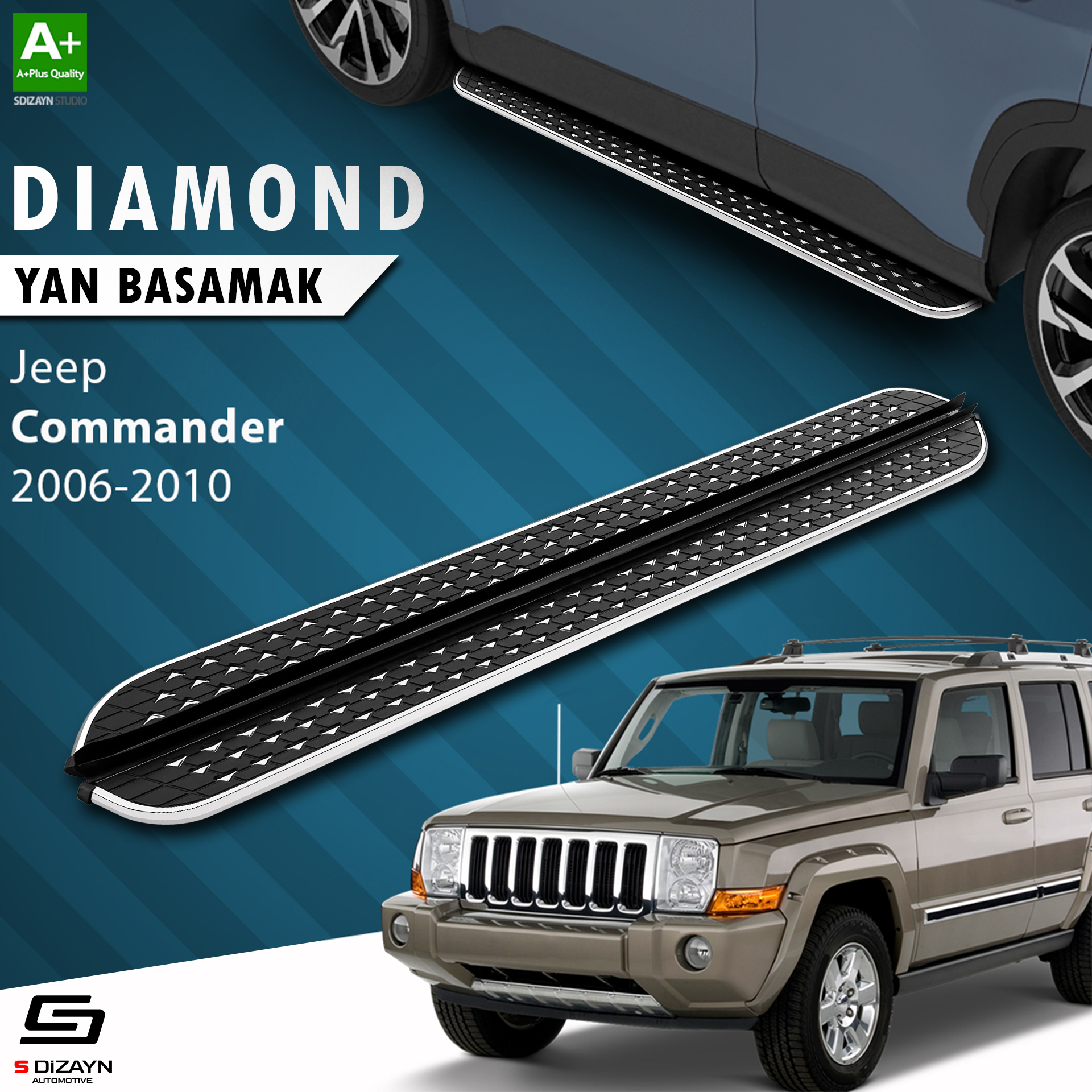 Jeep Commander Diamond Chrome Side Step 203 Cm 2006-2010 1