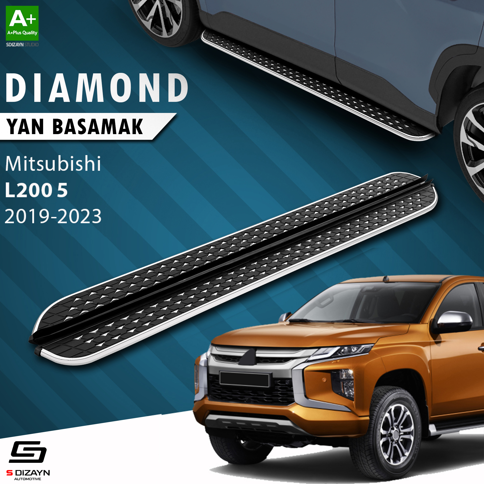 Mitsubishi L200 5 Facelift Diamond Chrome Side Step 203 Cm 2019-2023 1