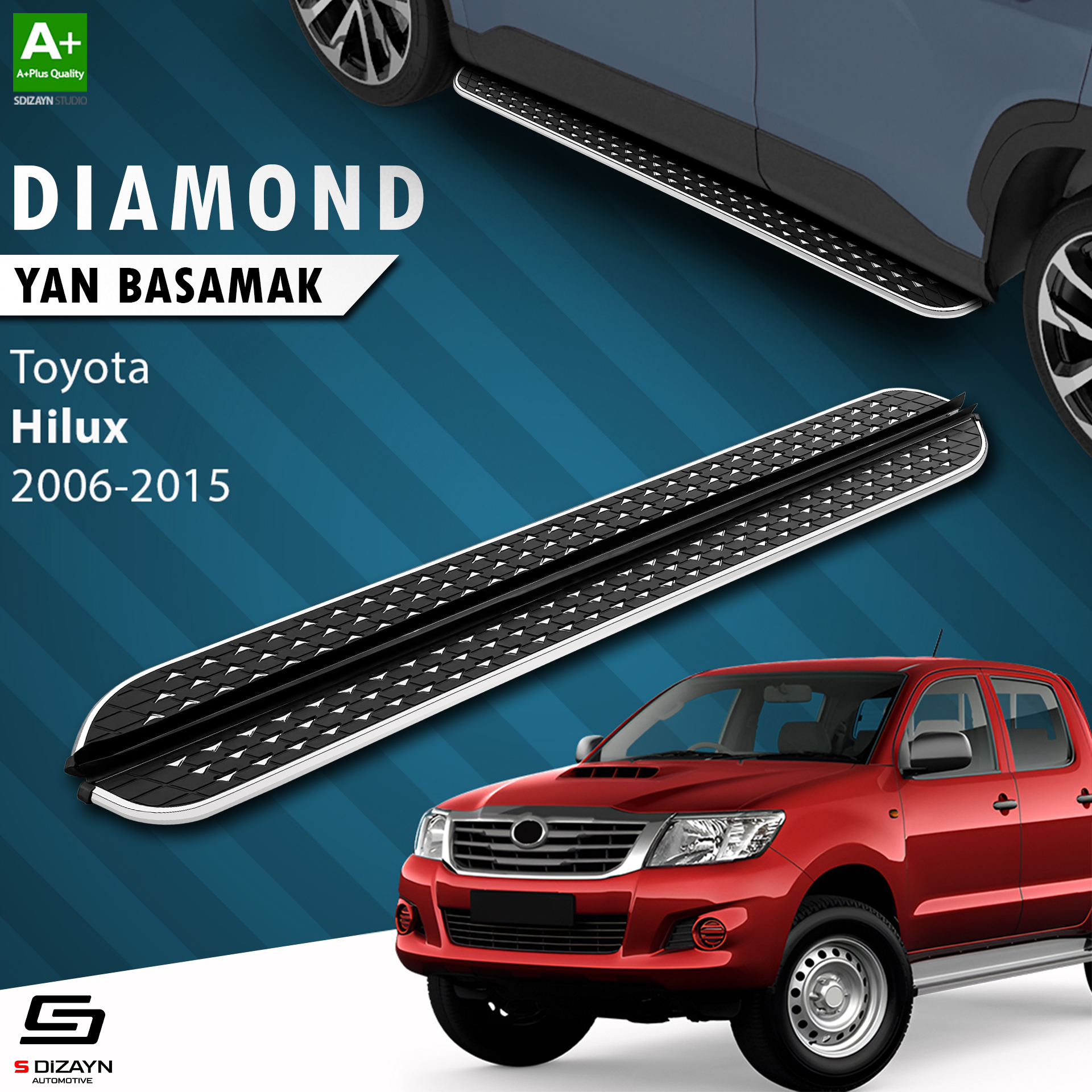 Toyota Hilux 7 Diamond Chrome Side Step 203 Cm 2006-2015 1