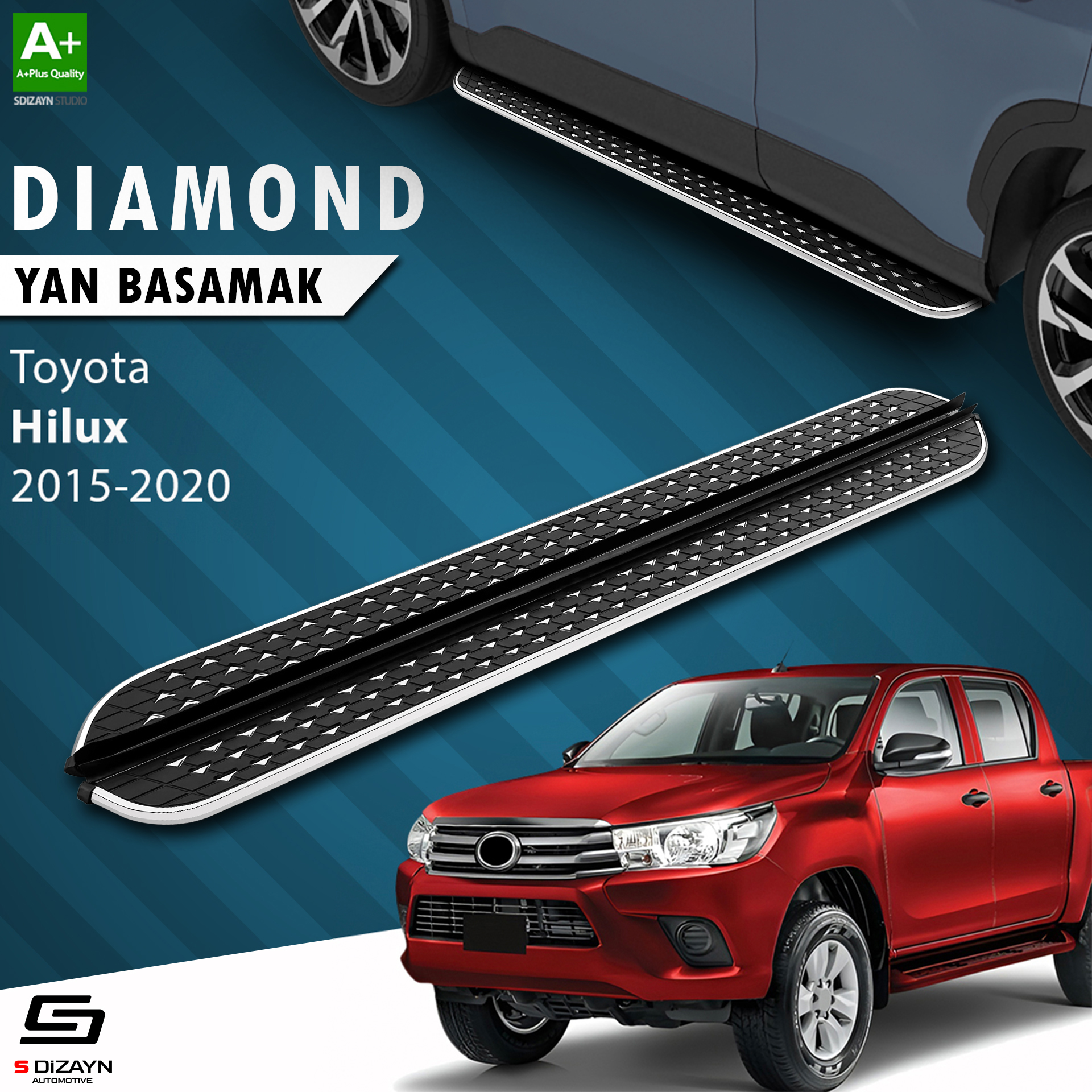 Toyota Hilux 8 Diamond Chrome Side Step 203 Cm 2015 After 1
