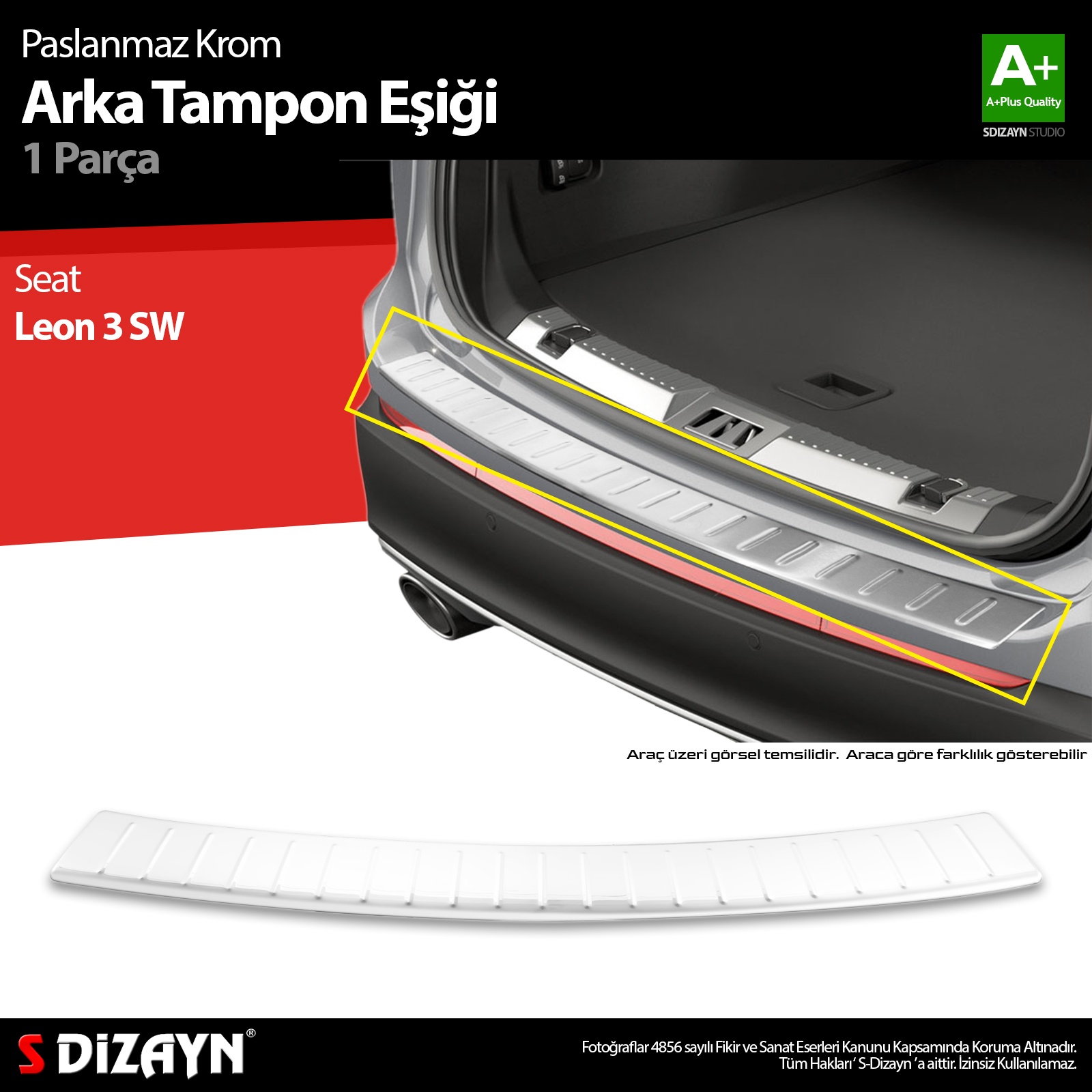 Seat Leon Chrome Rear Bumper Sill 2013-2019 1