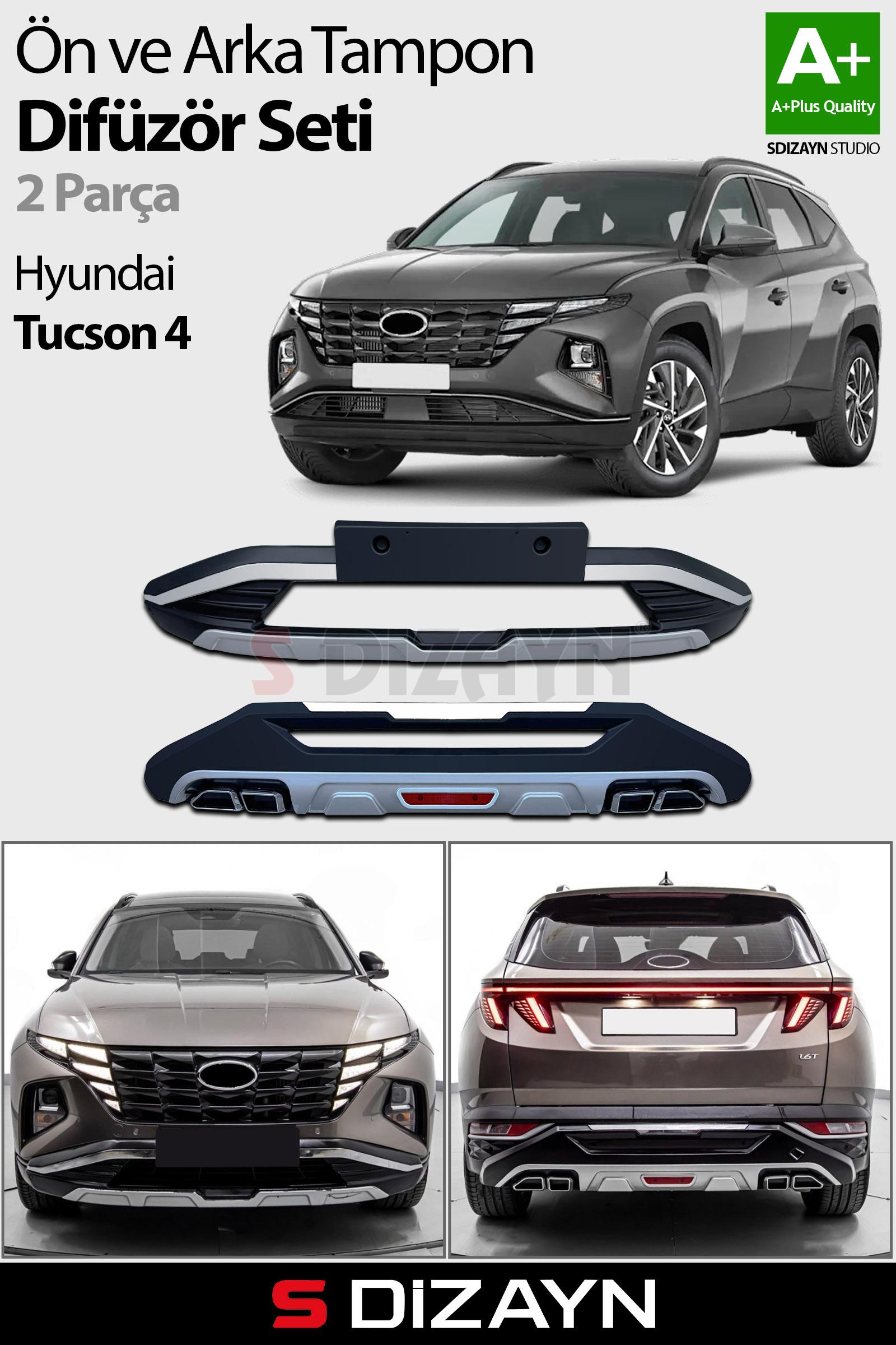 Hyundai Tucson Ön ve Arka Tampon Koruma Difüzör Seti 2021-2024 1