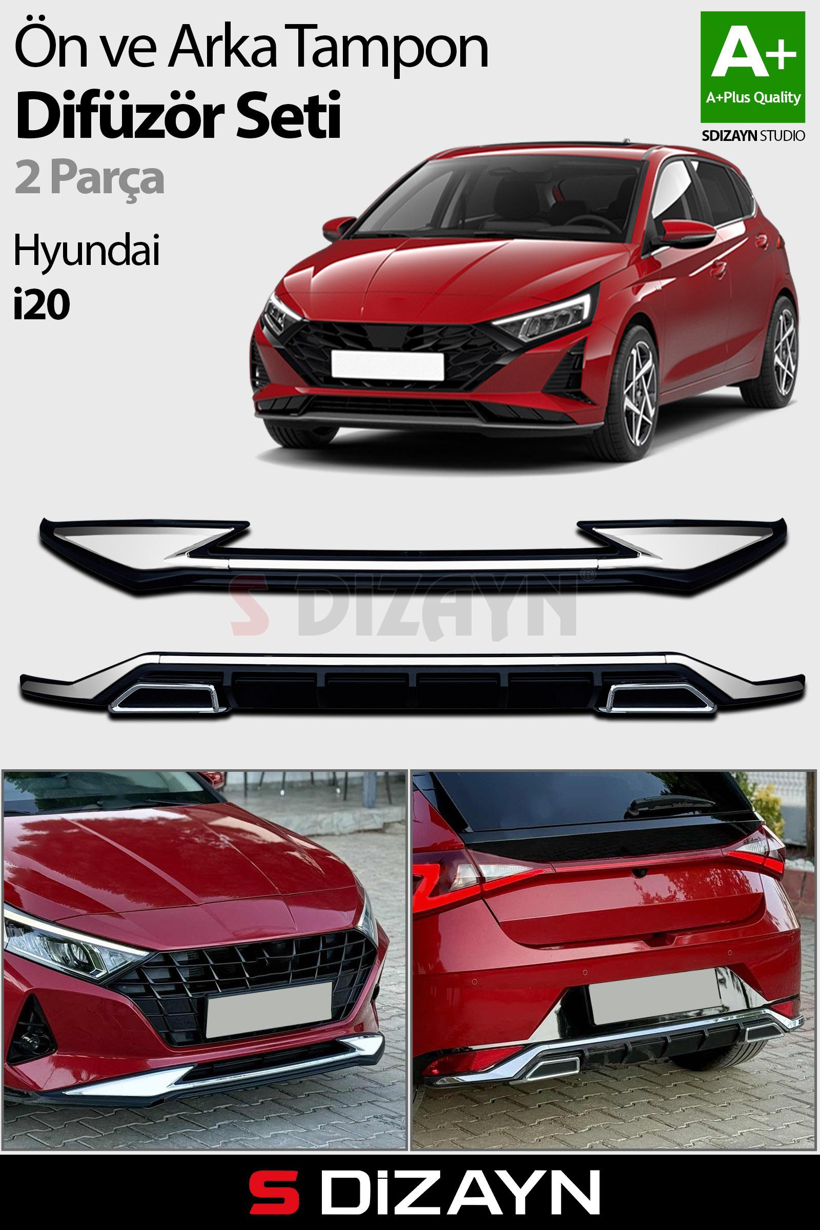 Hyundai i20 Ön ve Arka Tampon Koruma Difüzör Seti 2020 Üzeri 1