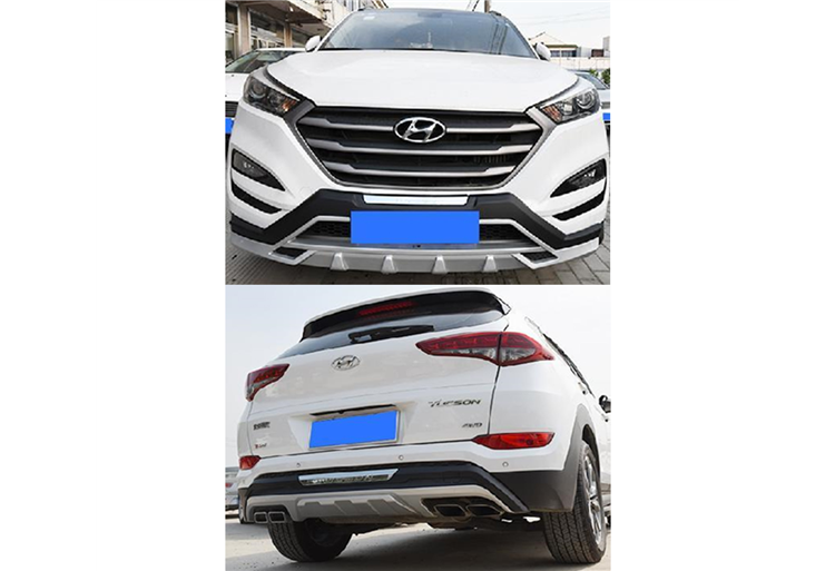 Hyundai Tucson Ön ve Arka Tampon Koruma Difüzör Seti 2015-2018 1