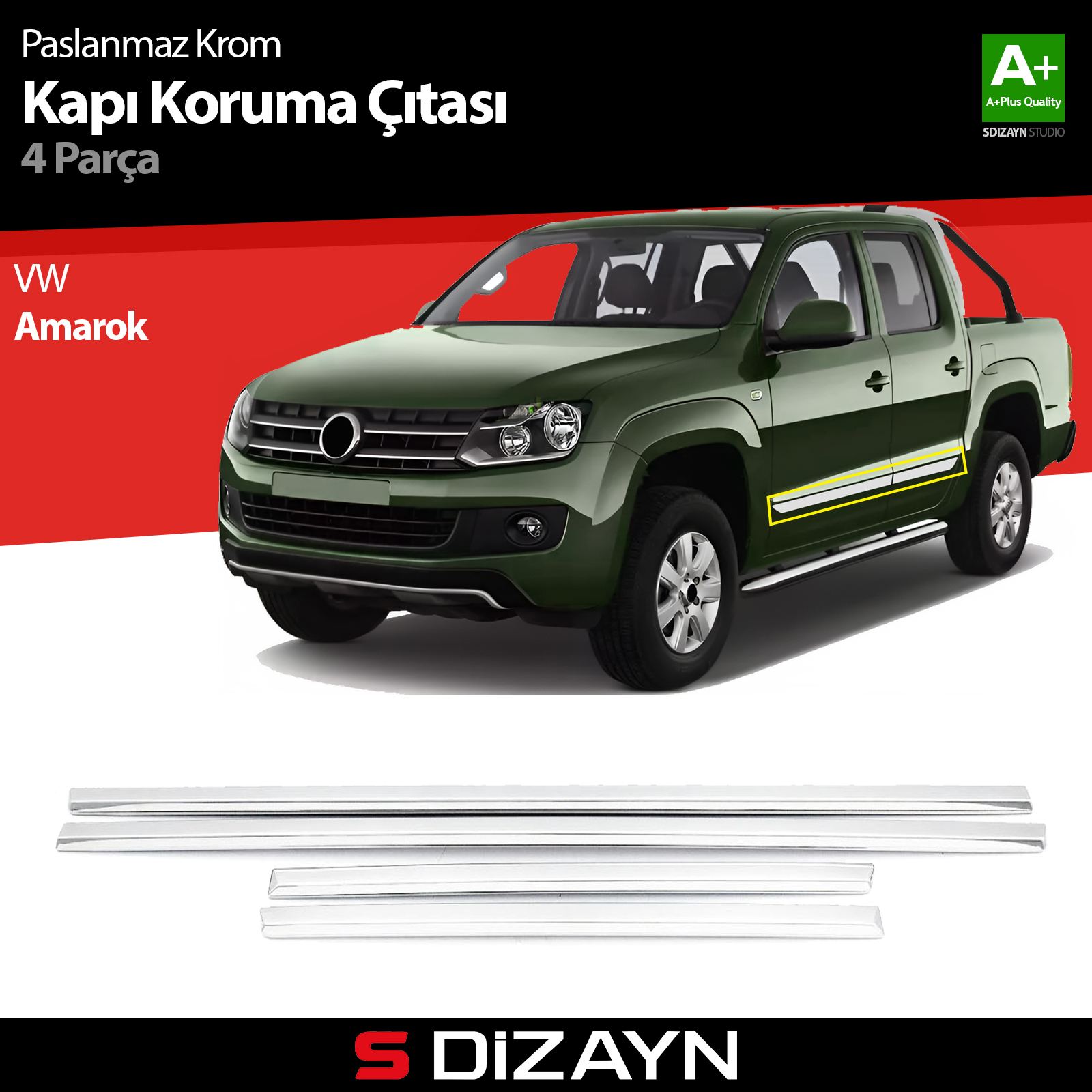 VW Amarok Kapı Koruma Çıtası Krom 2010-2023