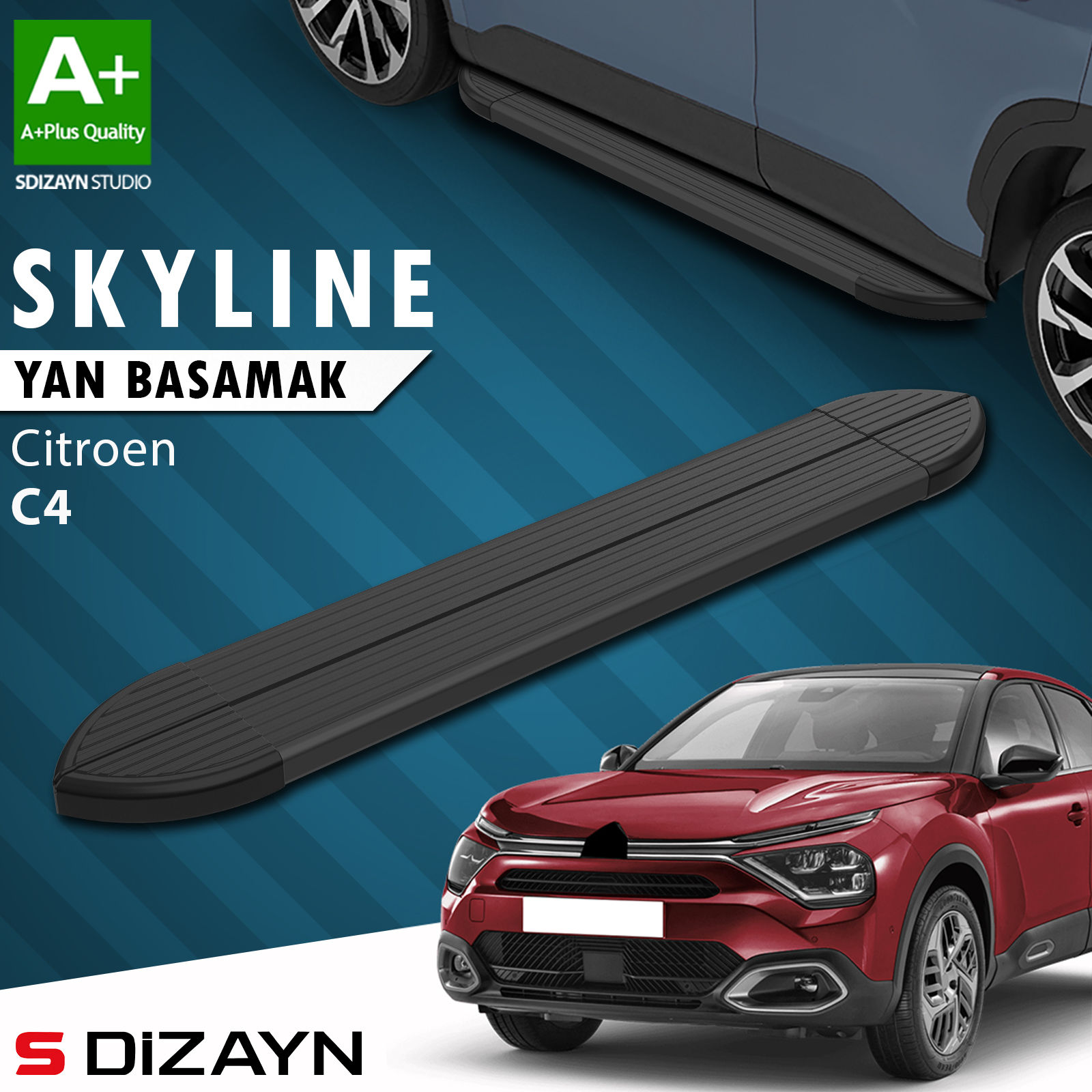 S-Dizayn Citroen C4 3 Skyline Black Side Step 183 Cm 2021 After A+ Quality 1