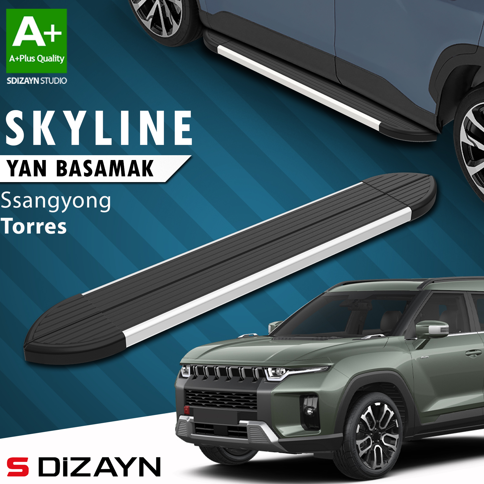 S-Dizayn Ssangyong Torres Skyline Aluminum Side Step 183 Cm 2023 After A+ Quality 1