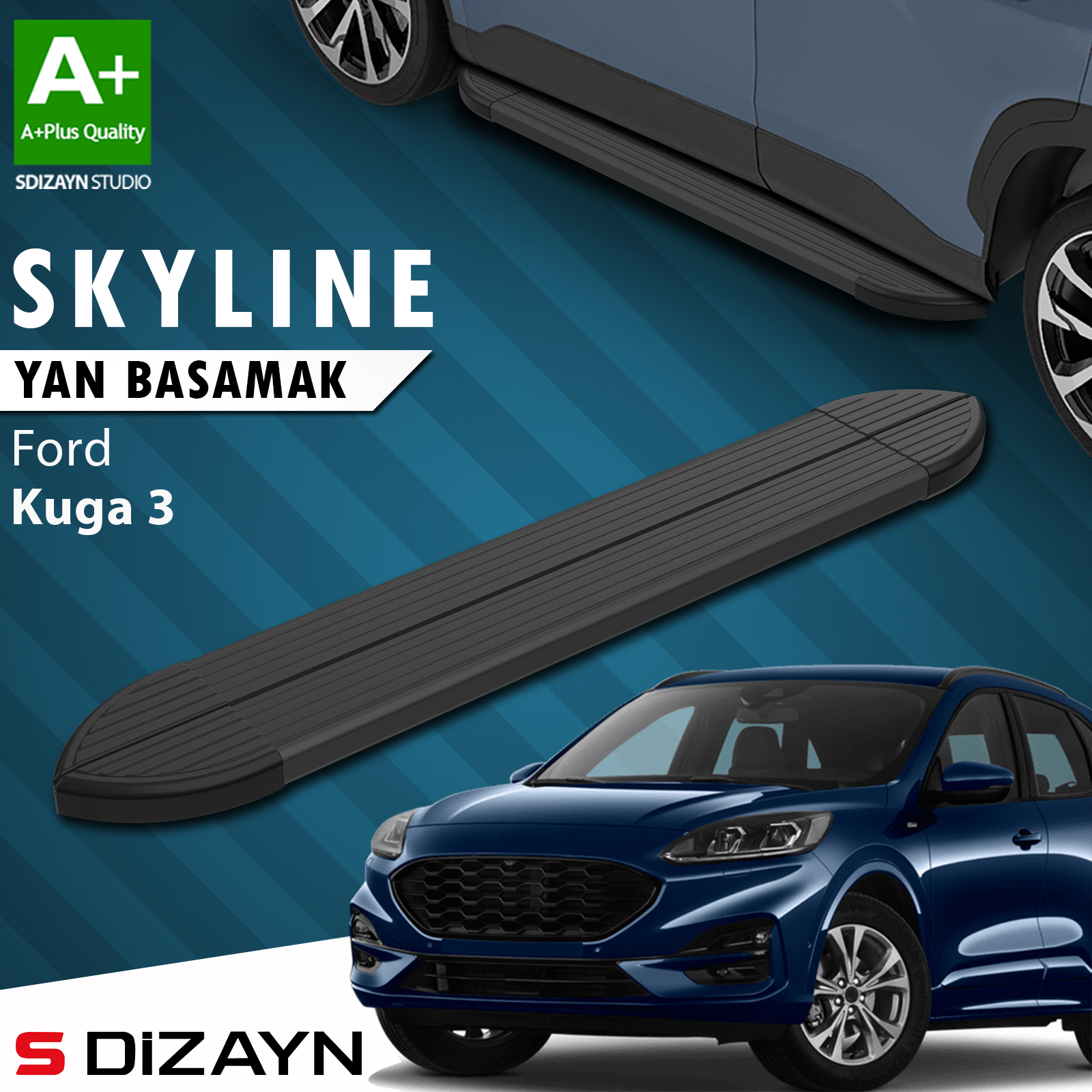 S-Dizayn Ford Kuga 3 Skyline Black Side Step 183 Cm 2020 After A+ Quality 1