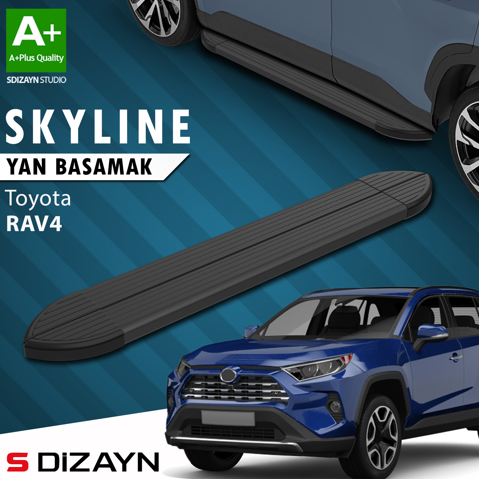 S-Dizayn Toyota RAV 4 5 Skyline Black Side Step 173 Cm 2018 After A+ Quality 1