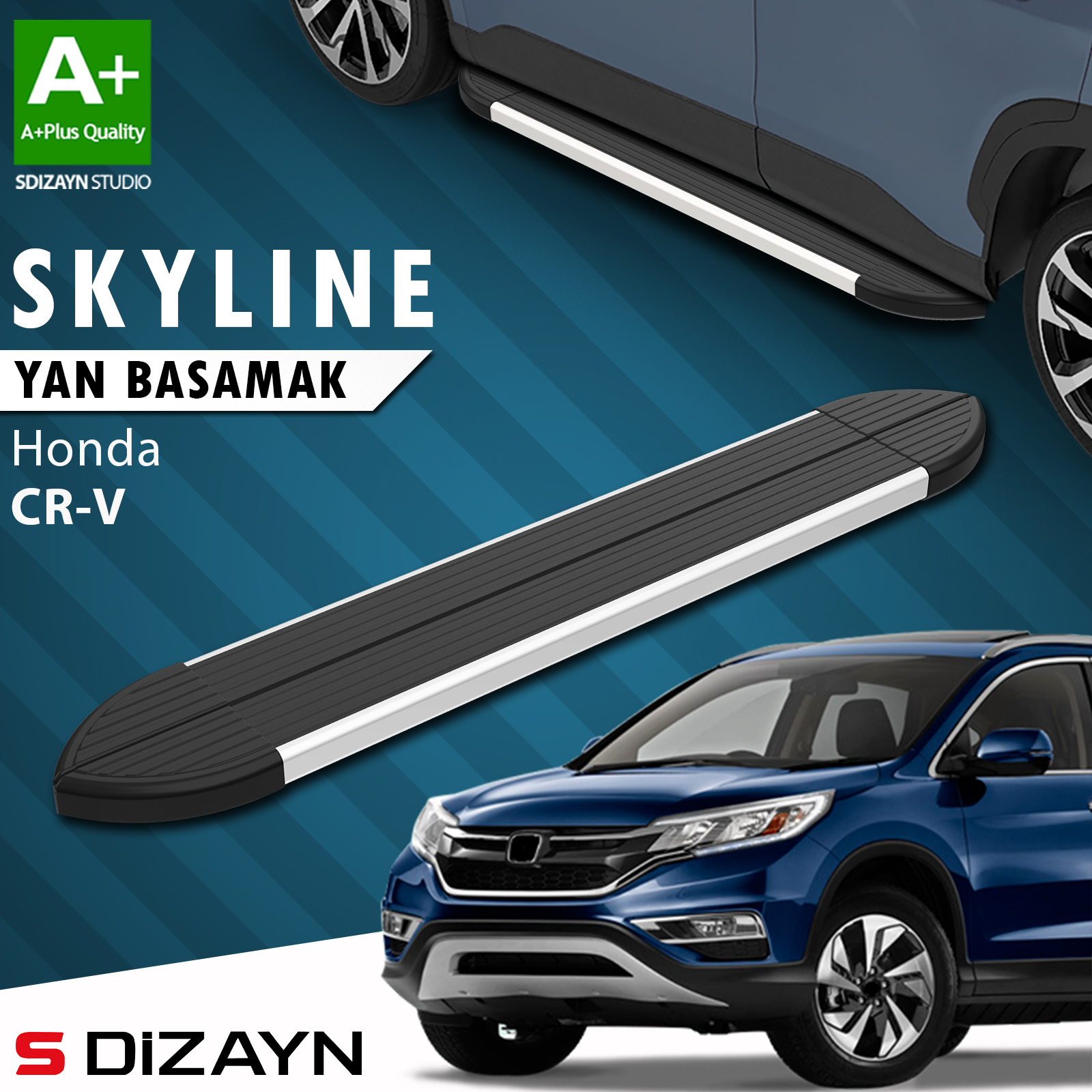 S-Dizayn Honda CR-V 4 Skyline Aluminum Side Step 173 Cm 2012-2018 A+ Quality 1