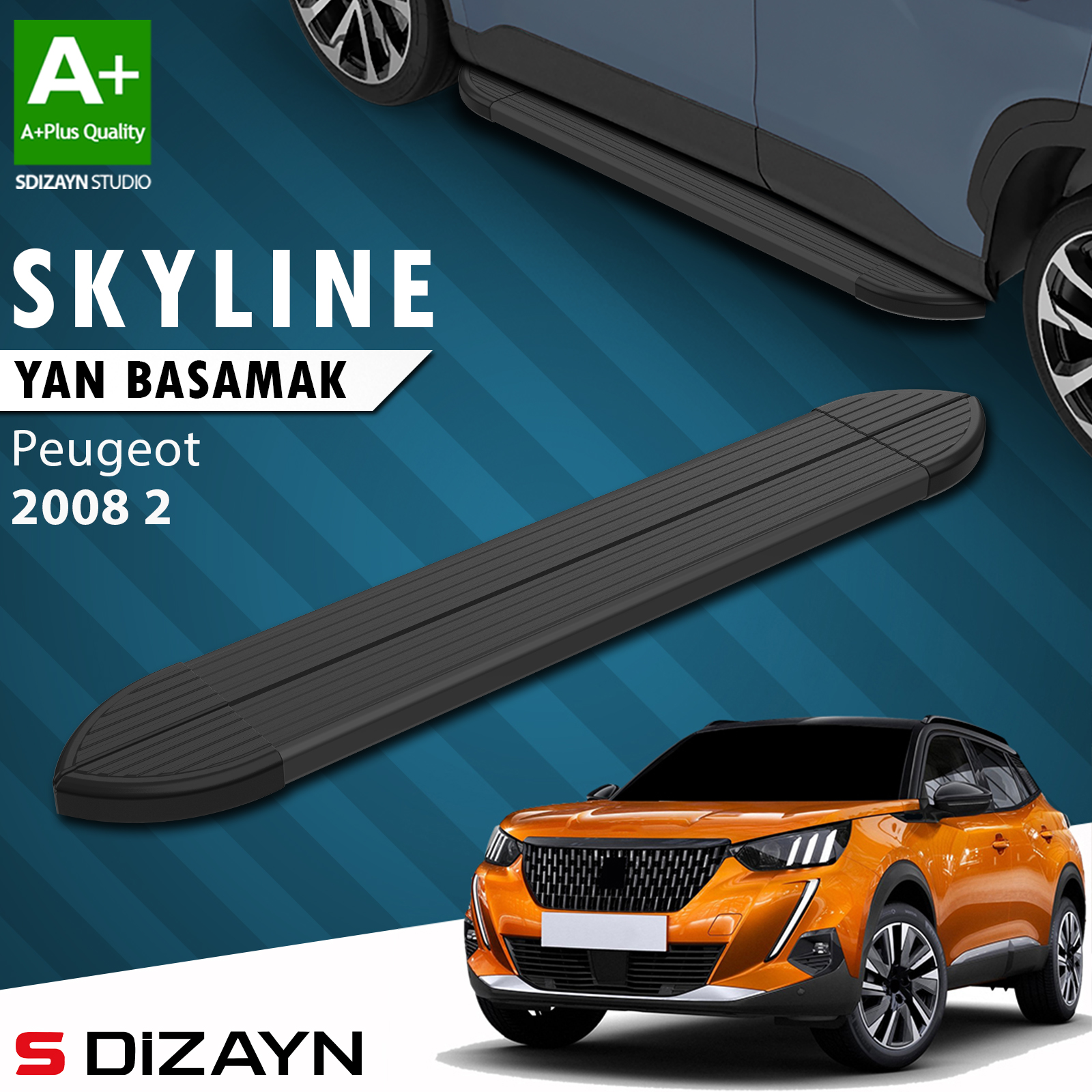 S-Dizayn Peugeot 2008 2 Skyline Black Side Step 183 Cm 2020 After A+ Quality 1
