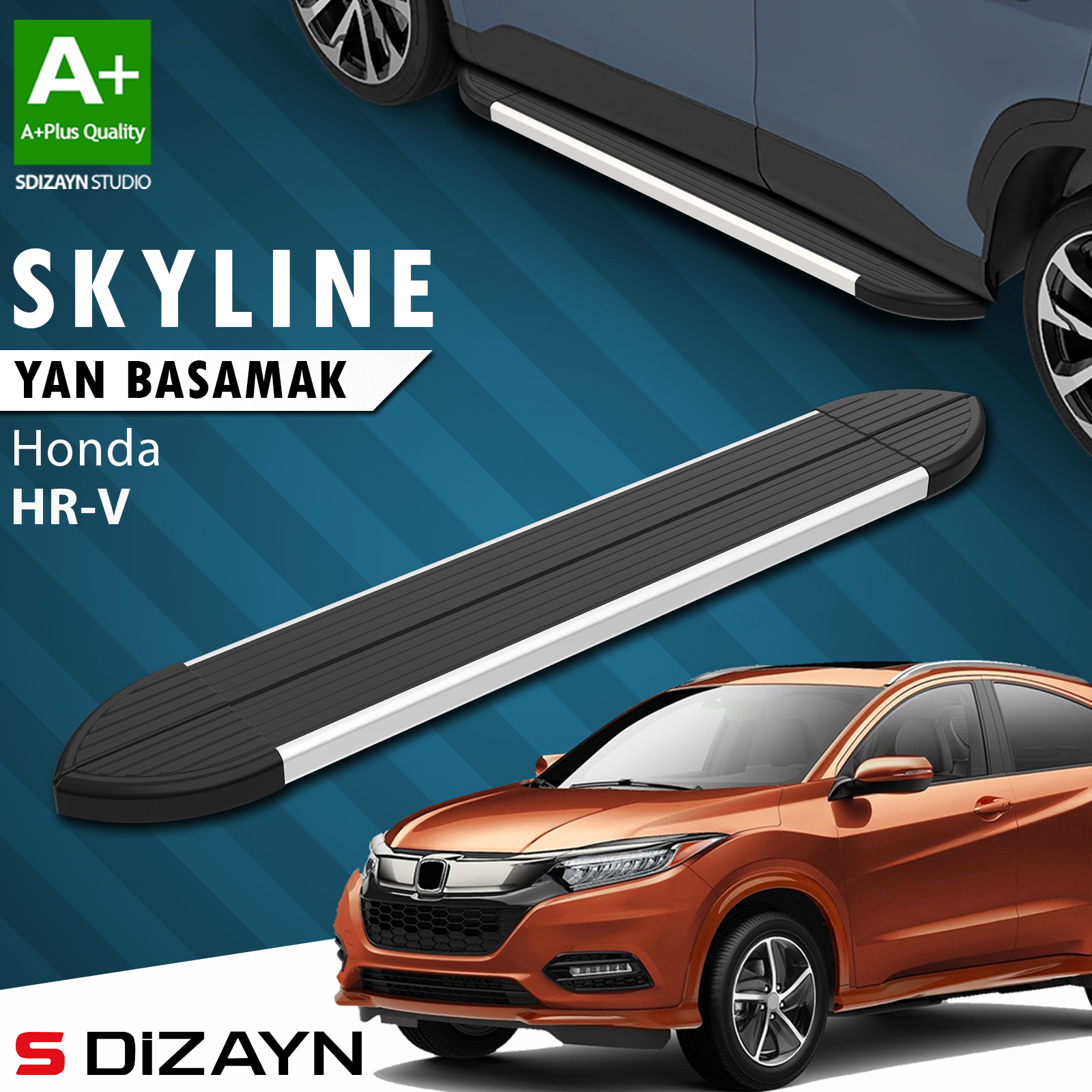 S-Dizayn Honda HR-V 2 Skyline Aluminum Side Step 173 Cm 2015-2020 A+ Quality 1