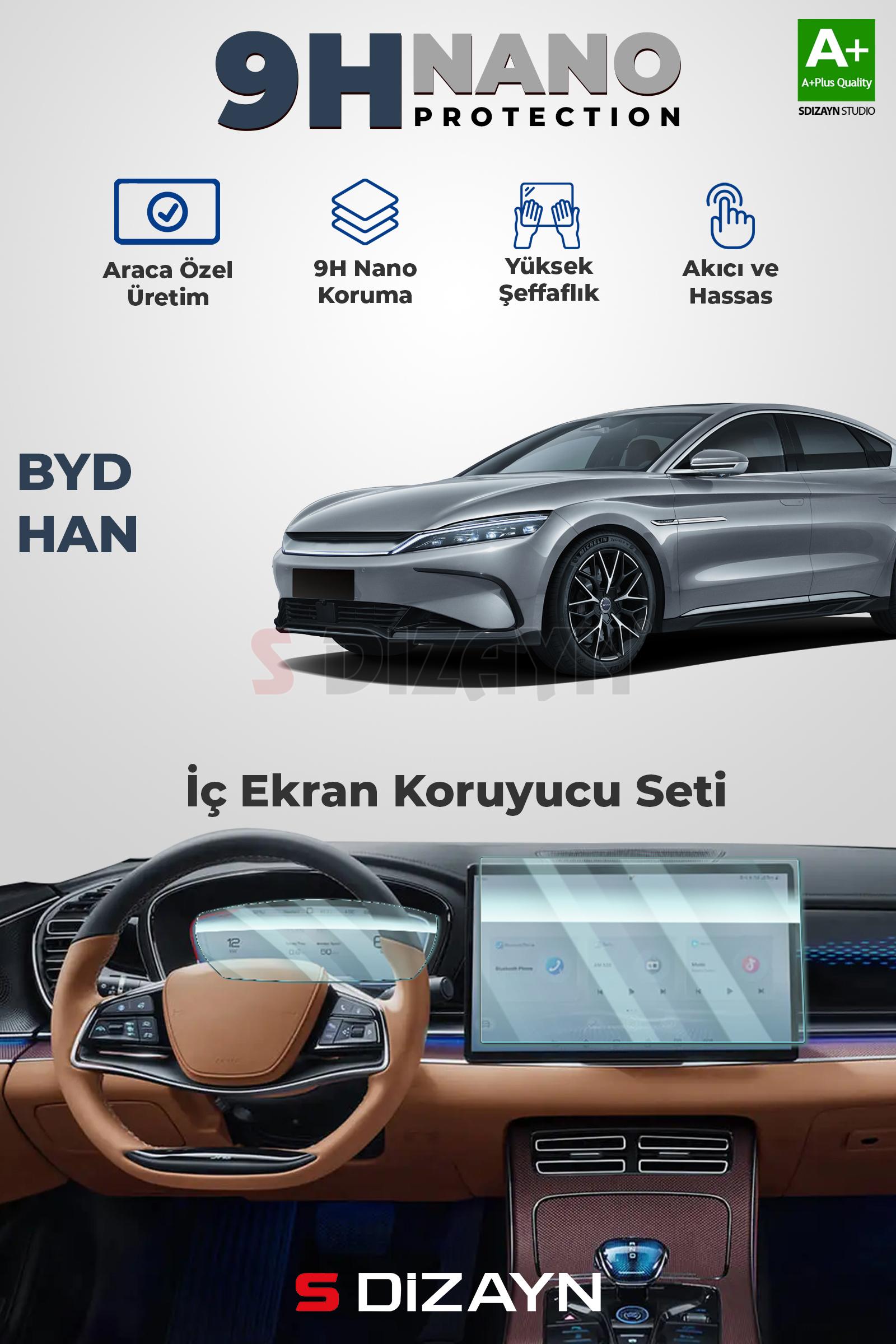 BYD Han 9H Nano Gösterge ve Multimedya Ekran Koruyucu (PARLAK) 2024 Üzeri 1