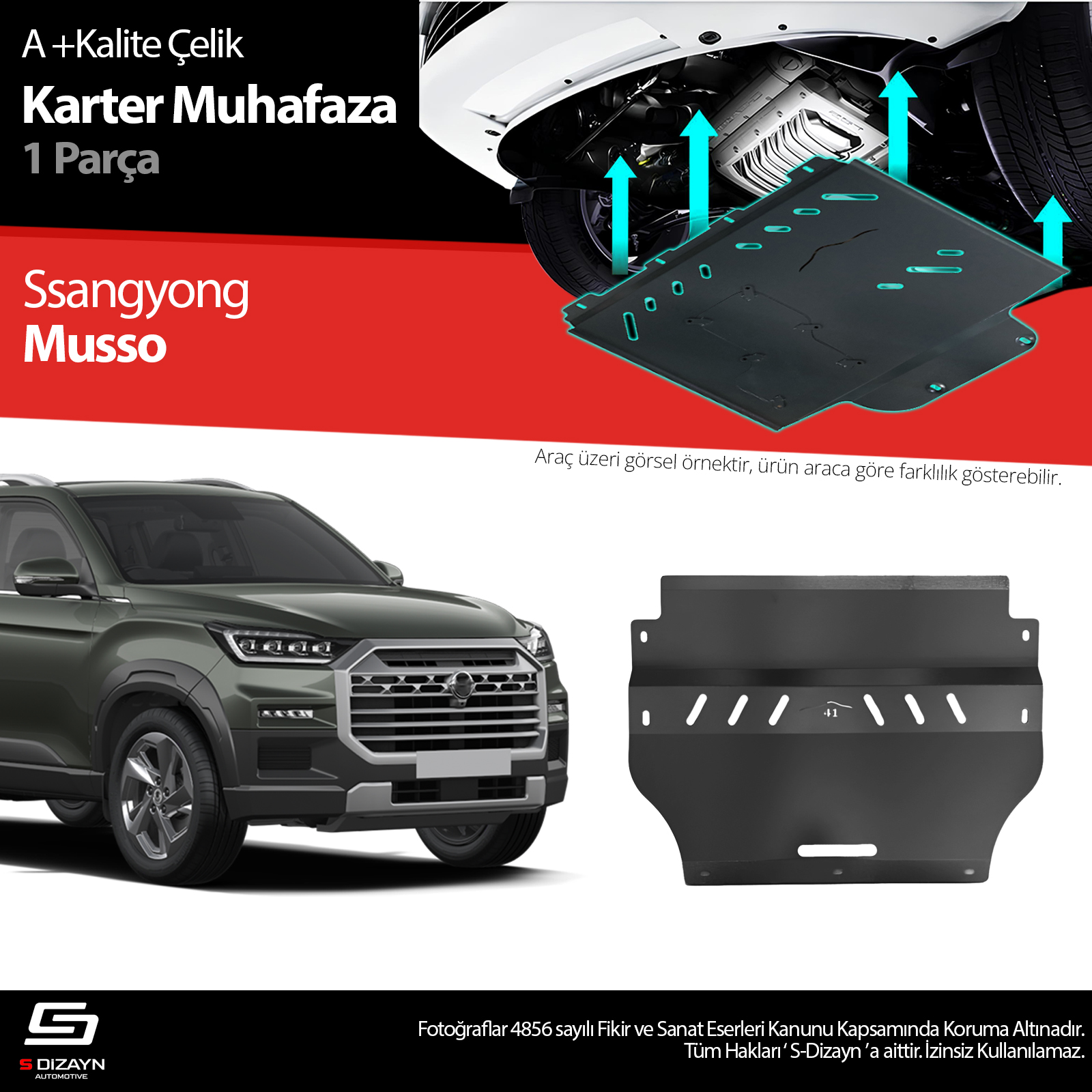 Ssangyong Musso Steel Skid Plate 2018 After 1