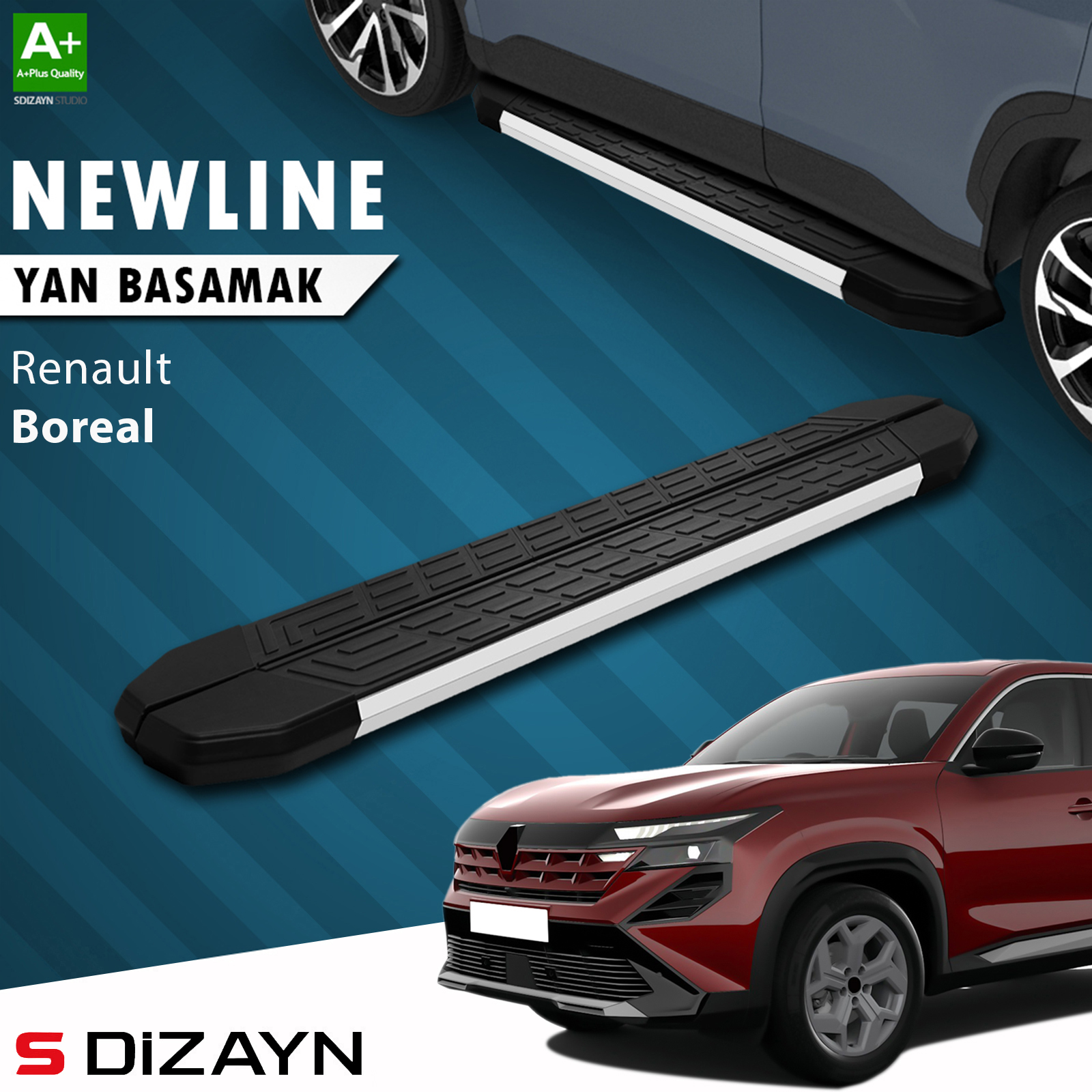 Renault Boreal NewLine Aluminyum Yan Basamak 183 Cm 2025 Üzeri 1