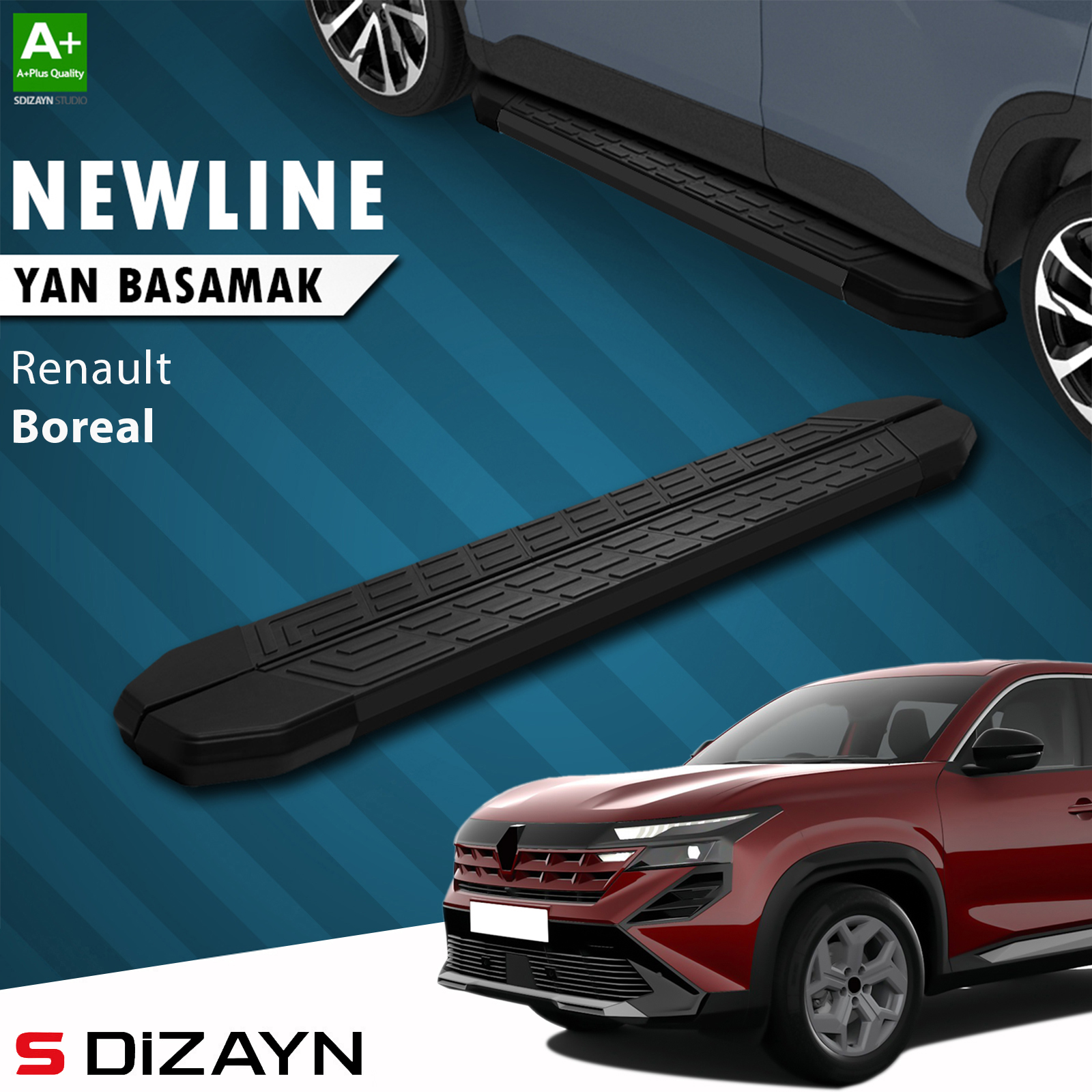Renault Boreal NewLine Siyah Yan Basamak 183 Cm 2025 Üzeri 1