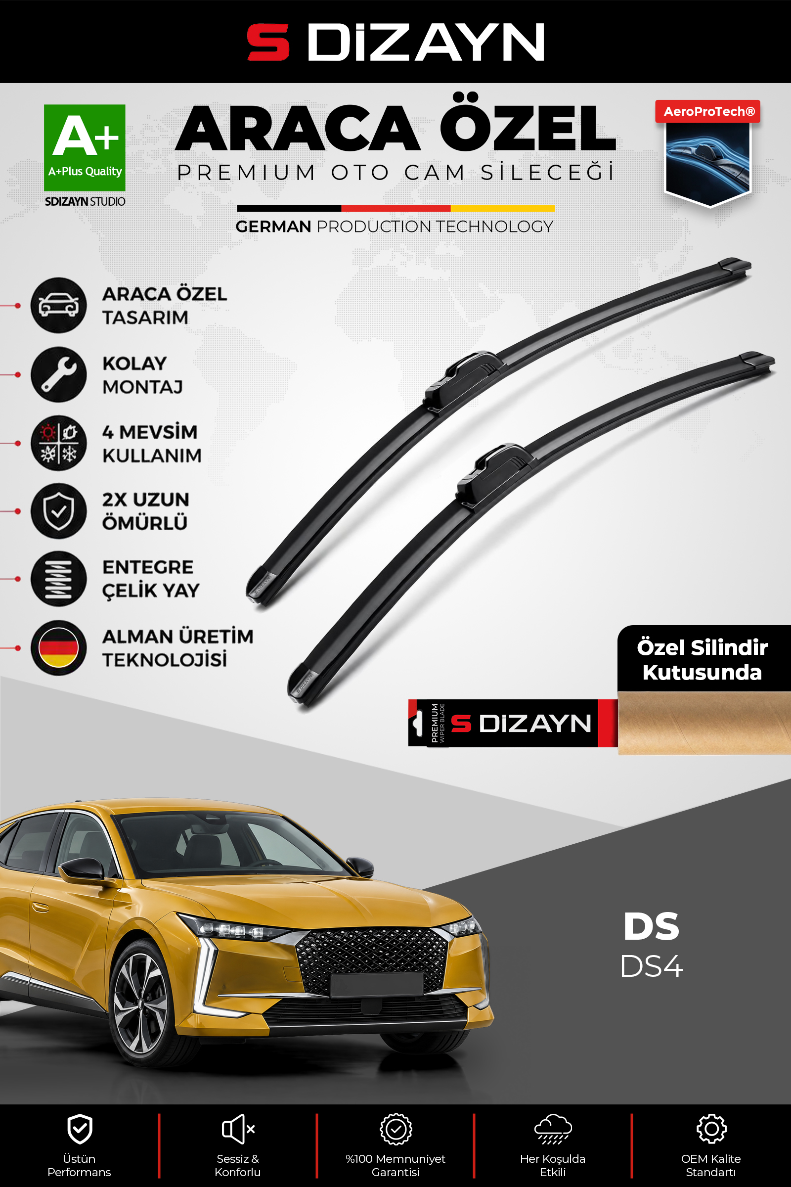 DS DS4 Ön Cam Silecek Seti 2021 Üzeri Premium Araca Özel 60-40 Cm 1