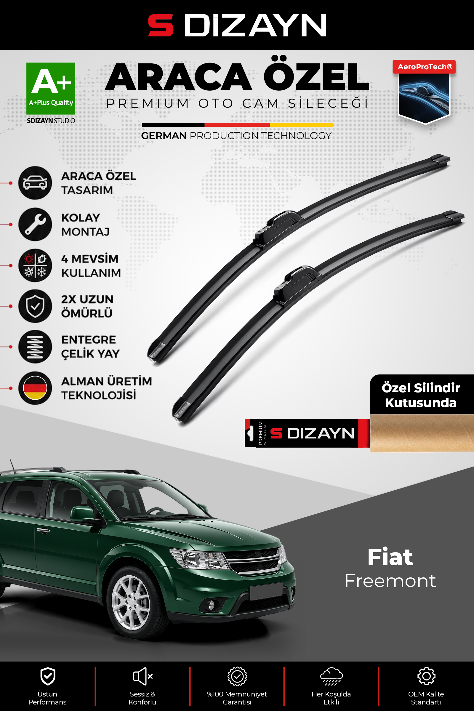 Fiat Freemont Ön Cam Silecek Seti 2011-2016 Premium Araca Özel 60-48 Cm 1