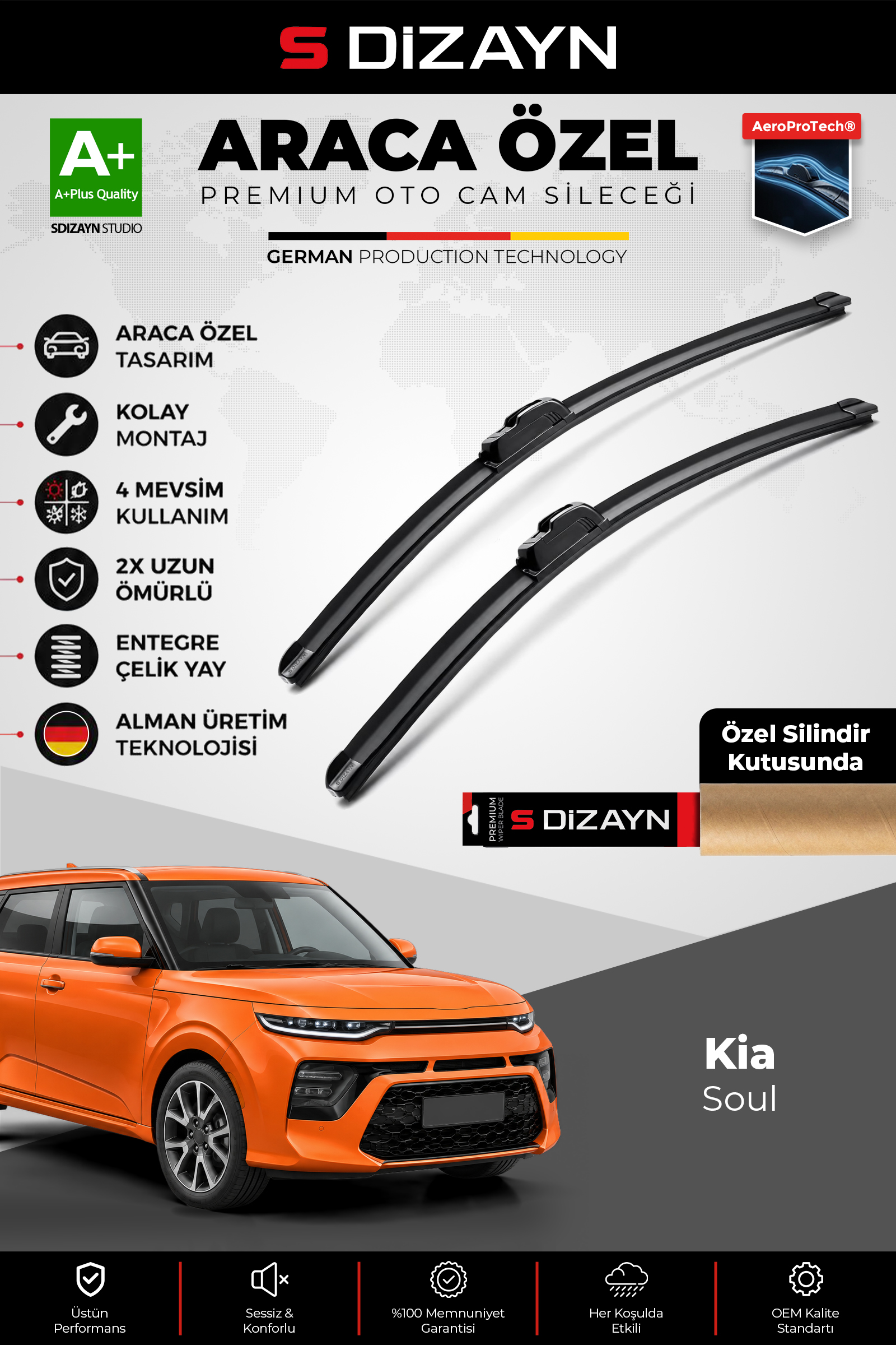 Kia Soul Ön Cam Silecek Seti 2019 Üzeri Premium Araca Özel 60-50 Cm 1