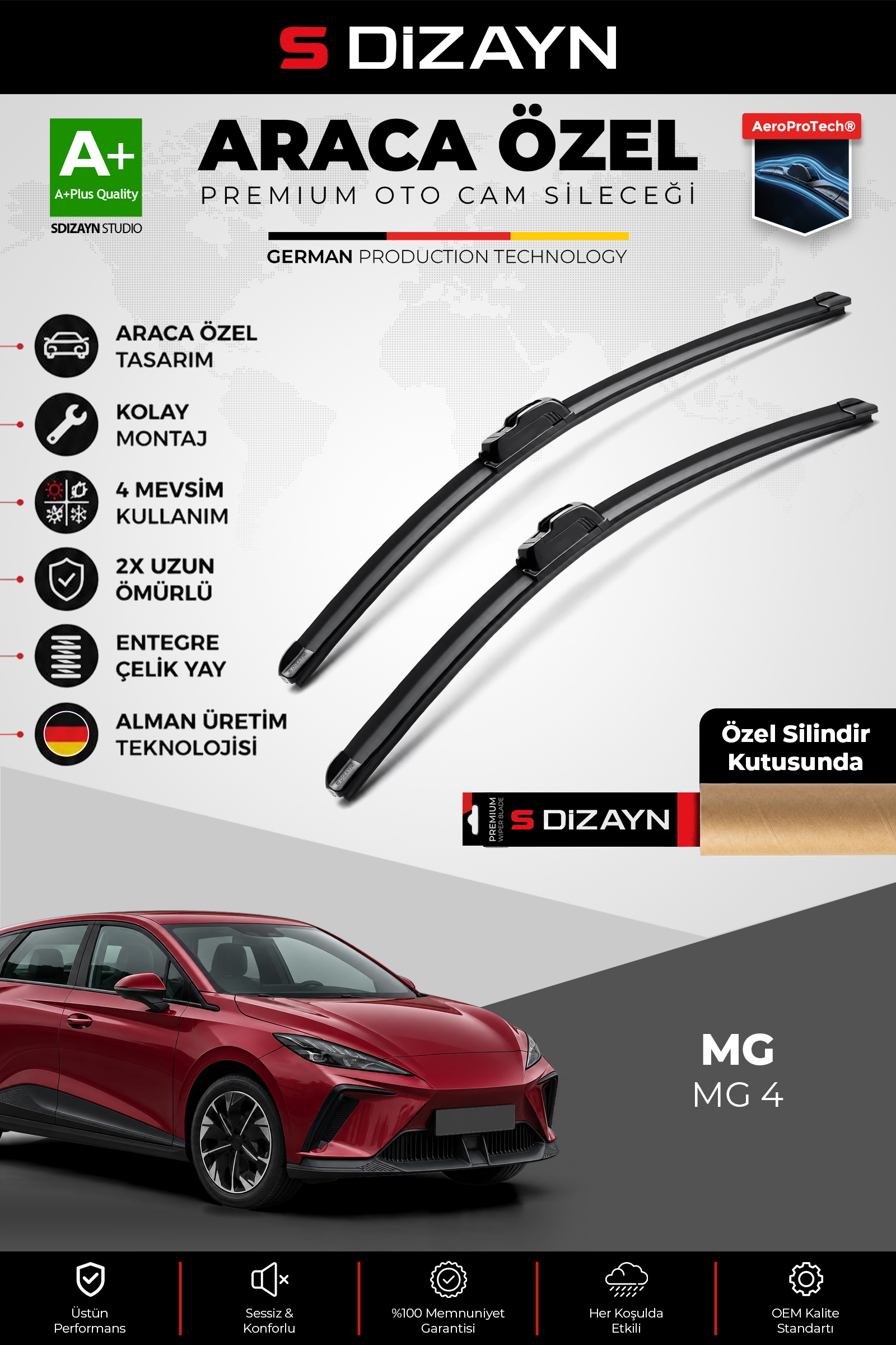 MG MG 4 Ön Cam Silecek Seti 2022 Üzeri Premium Araca Özel 60-40 Cm 1