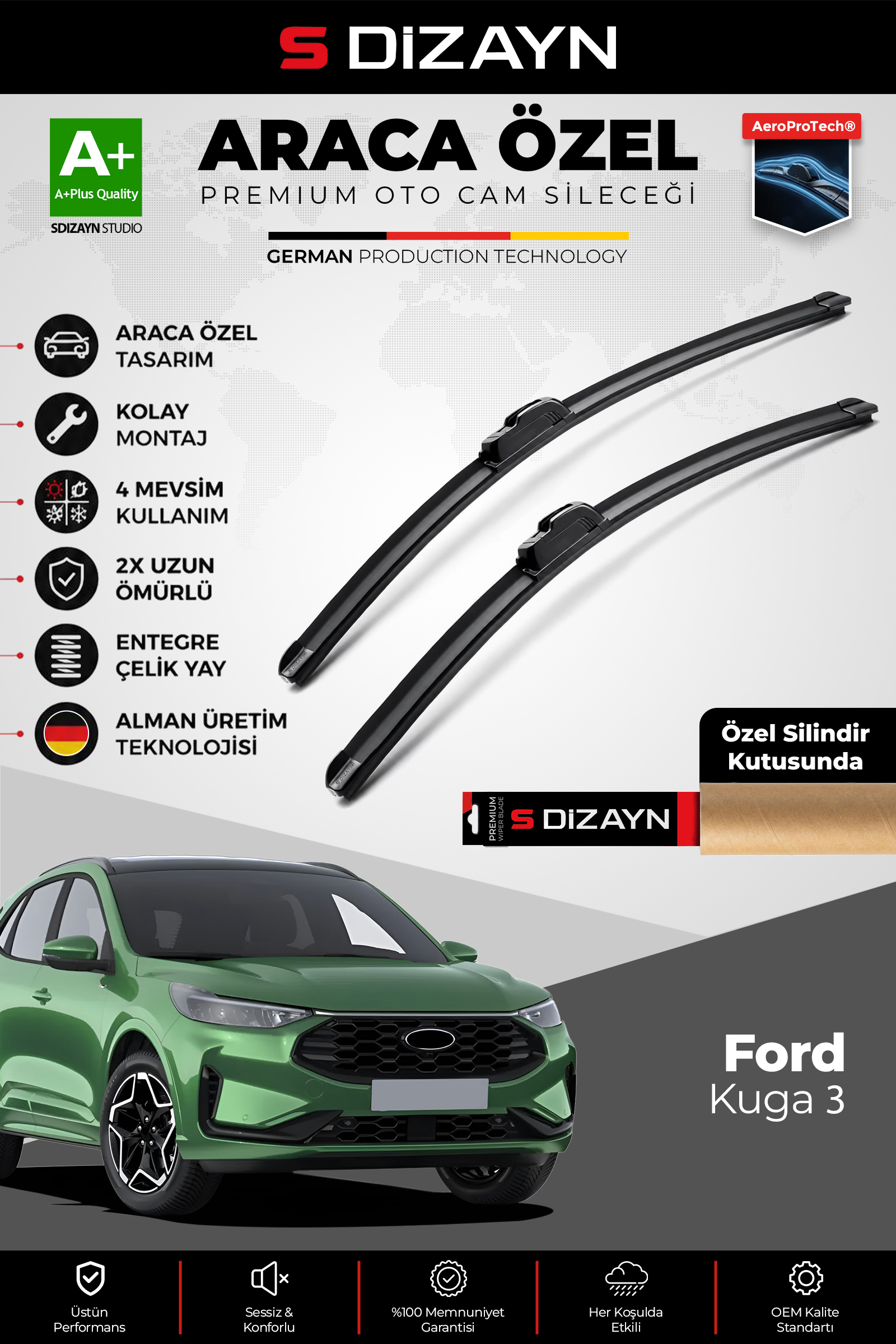 Ford Kuga 3 Ön Cam Silecek Seti 2020 Üzeri Premium Araca Özel 60-50 Cm 1