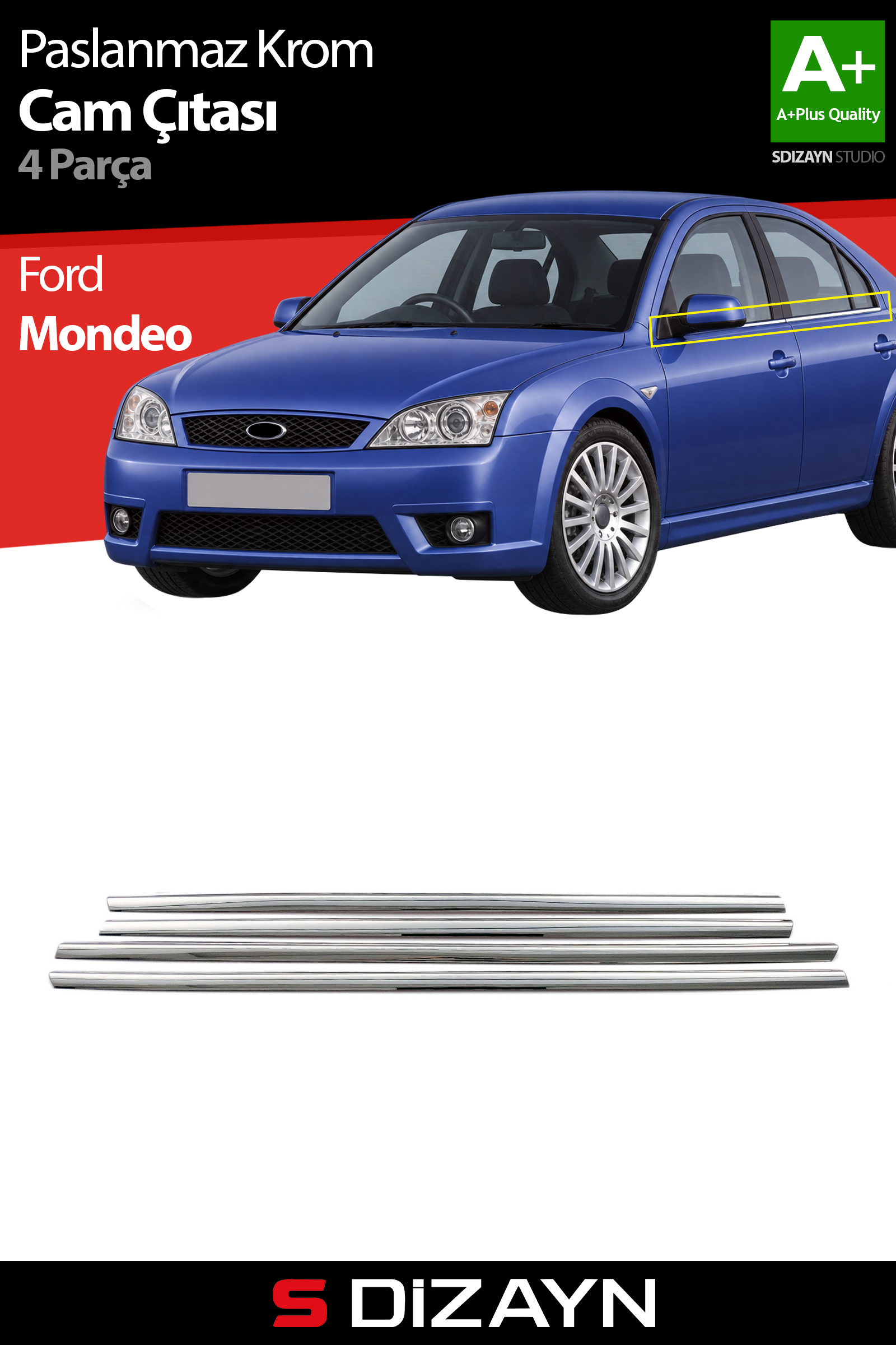 Ford Mondeo Chrome Window Trim 4 Piece 2002-2007 1