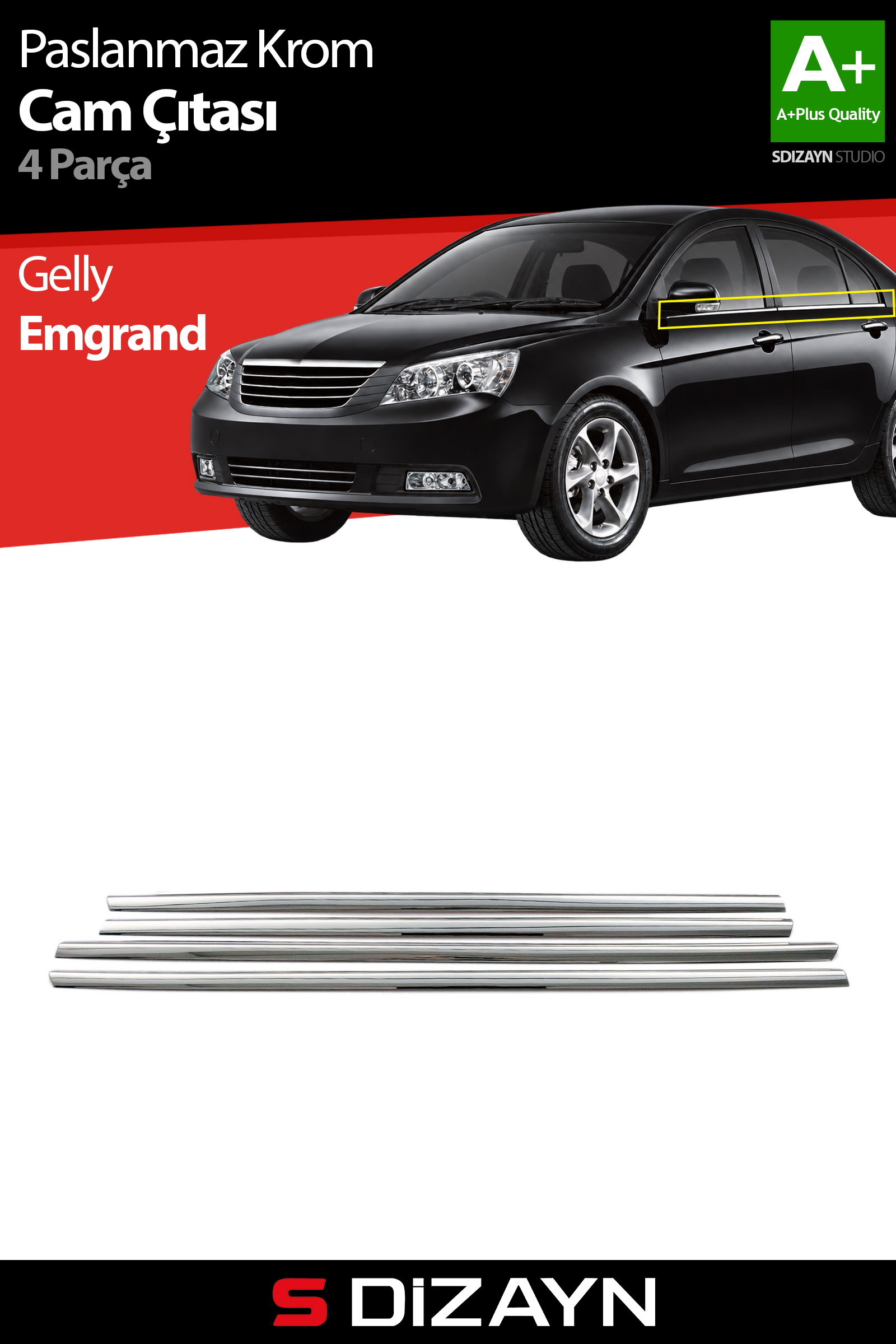 Gelly Emgrand Krom Cam Çıtası 4 Prç 2010-2013 1