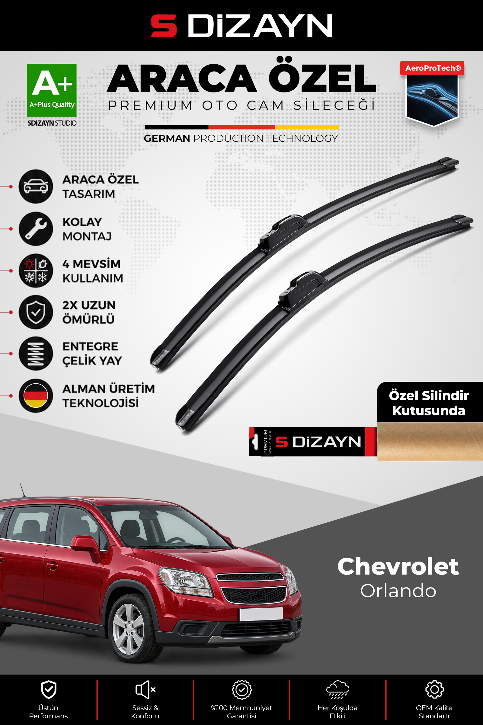 Chevrolet Orlando Ön Cam Silecek Seti 2011-2015 Premium Araca Özel 60-48 Cm 1