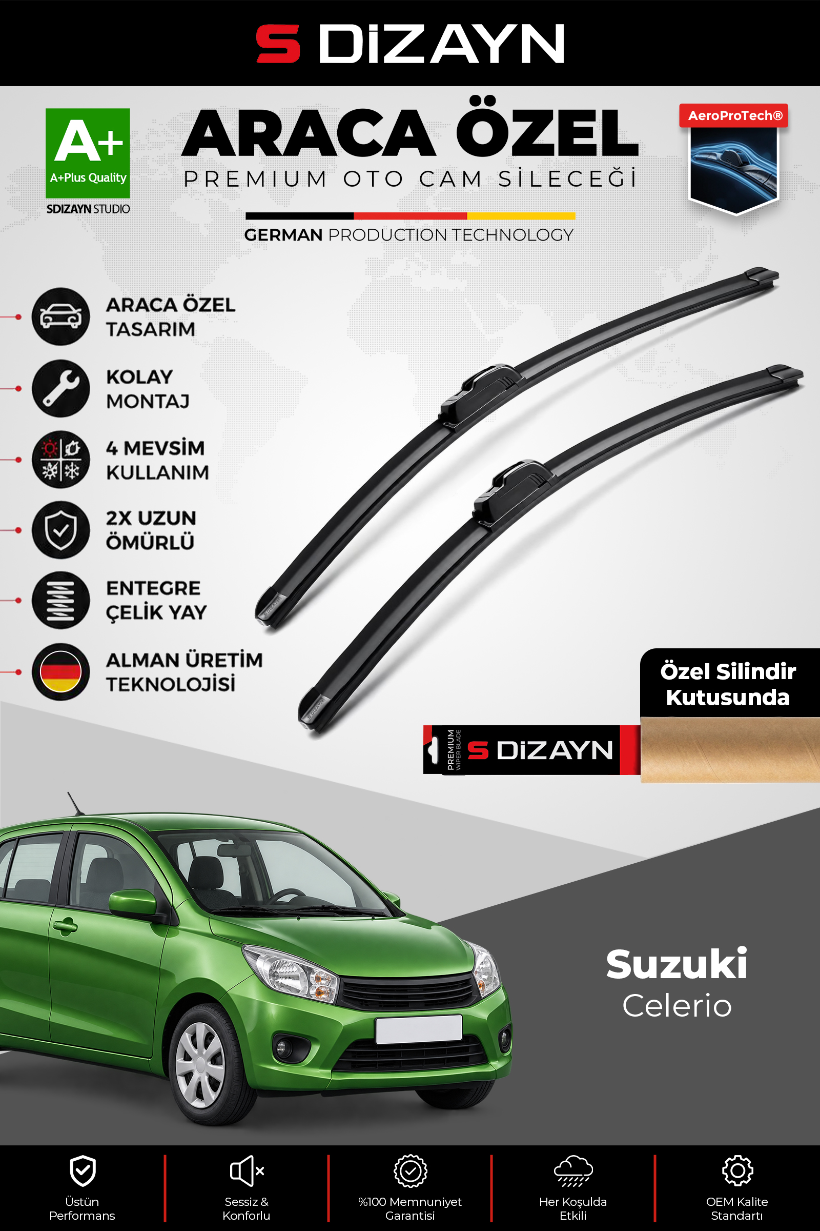 Suzuki Celerio Ön Cam Silecek Seti 2014-2019 Premium Araca Özel 53-35 Cm 1