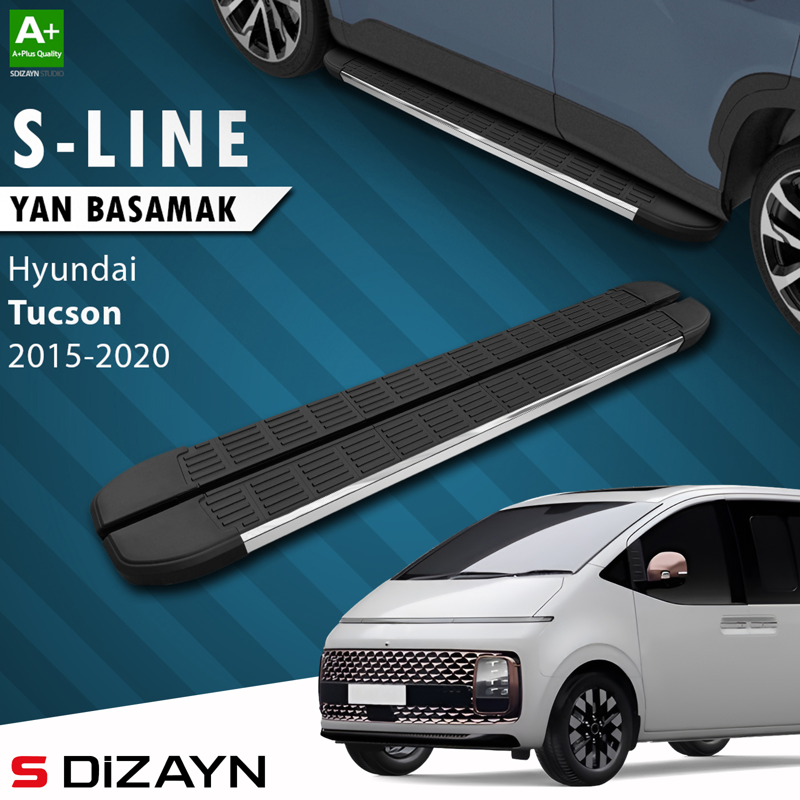 S-Dizayn Hyundai Staria S-Line Krom Yan Basamak 233 Cm 2021 Üzeri A+ Kalite 1