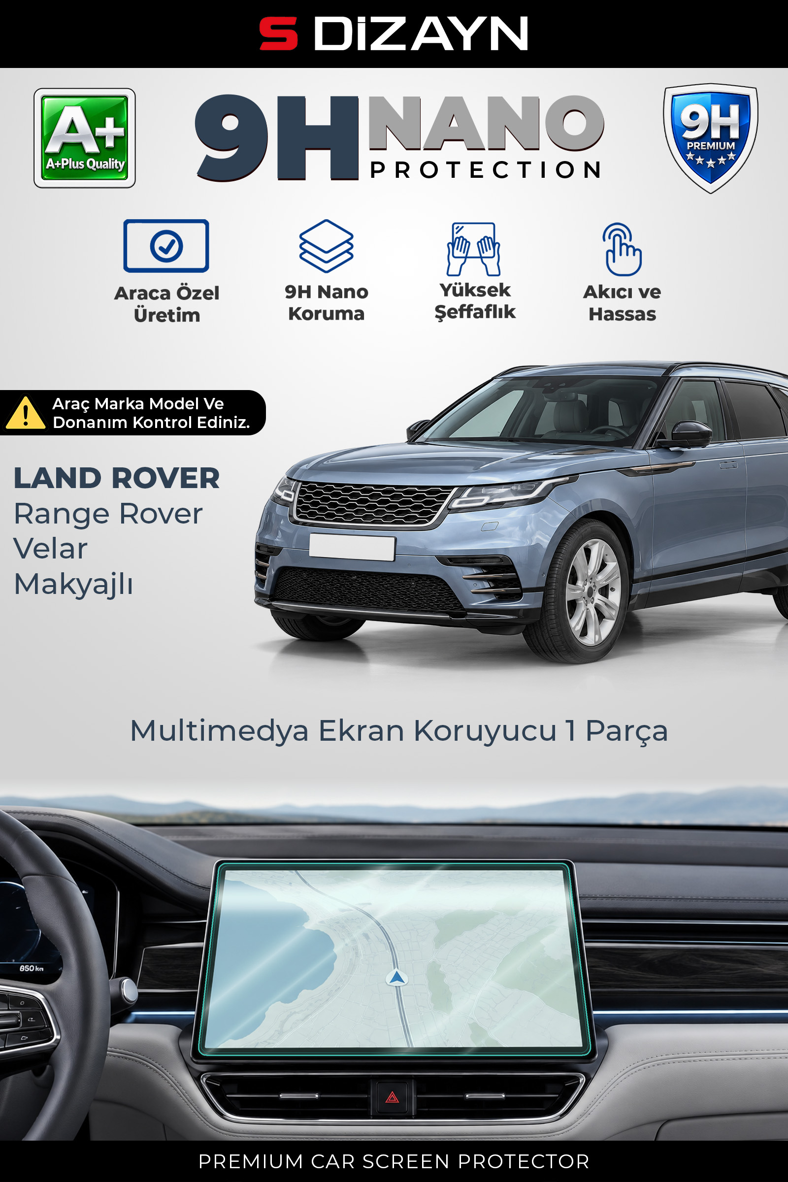 Range Rover Velar Makyajlı 11.4 İnç 9H Nano Multimedya Ekran Koruyucu (PARLAK) 2023 Üzeri 1