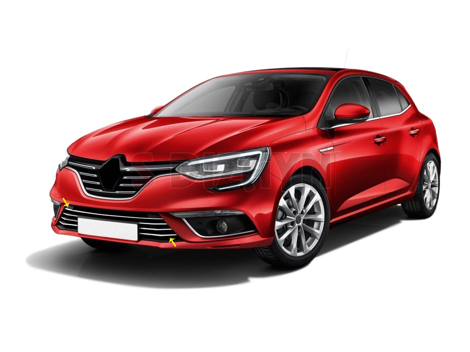 S-Dizayn Renault Megane 4 Krom Ön Tampon Çıtası 2016-2020