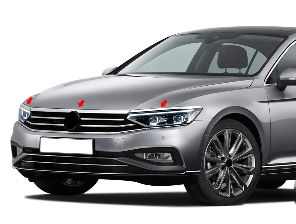 S-Dizayn VW Passat B8.5 Krom Far Üzeri Çıta Seti 3 Parça 2019 ve Üzeri S-Dizayn #2