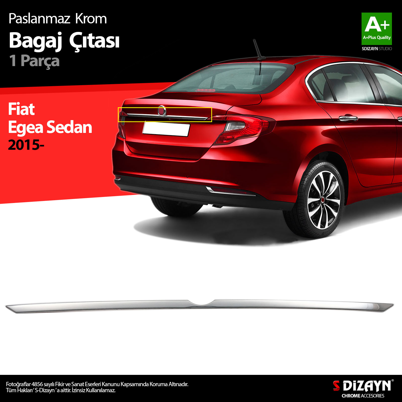 Fiat Egea SD Krom Bagaj Çıtası 2015 Üzeri 1