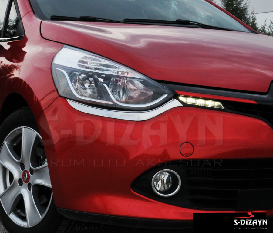 S-Dizayn Renault Clio 4 Sporttourer Krom Far Alt Çıtası 2 Prç. 2012-2016 #4