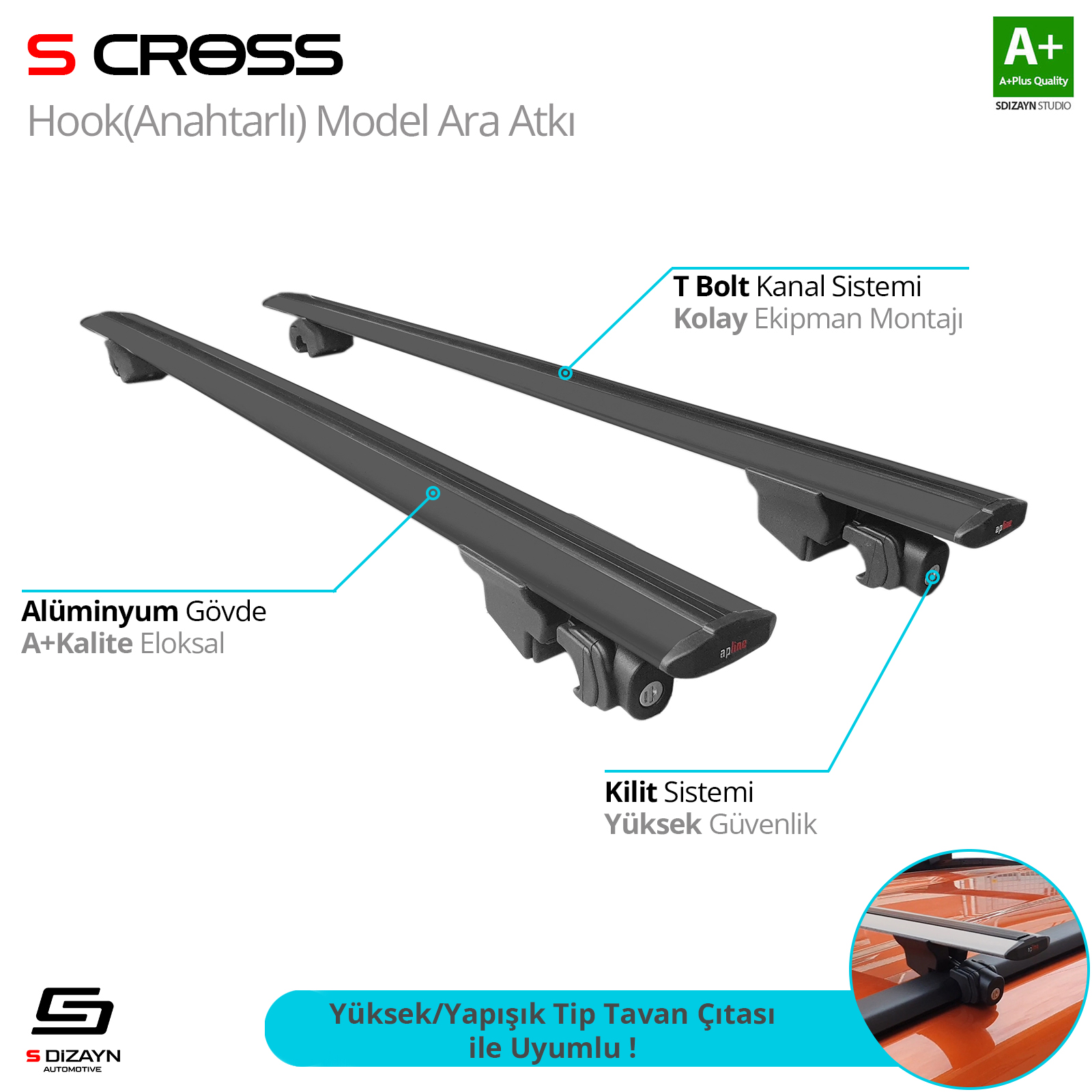 Universal Hook Anahtarlı Model Siyah Ara Atkı 118 Cm 1