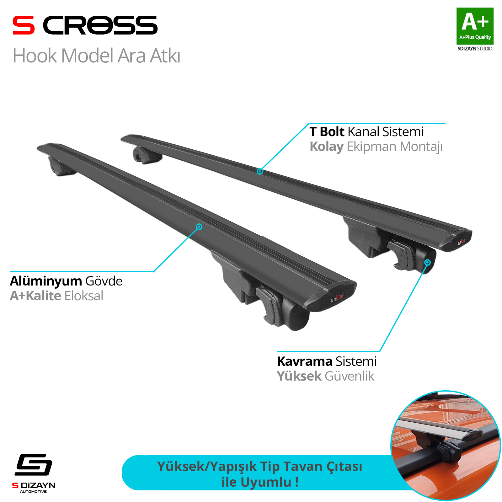 Universal Hook Anahtarsız Model Siyah Ara Atkı 118 Cm 1