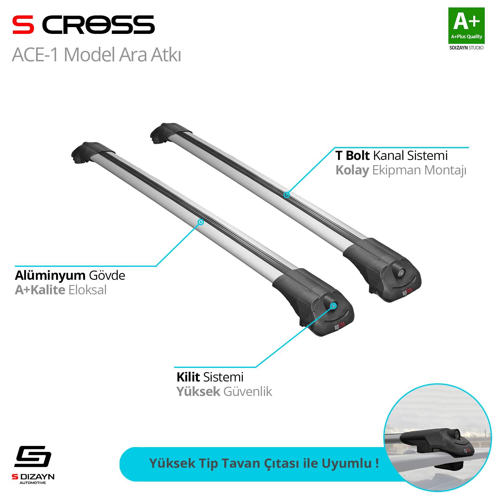 Universal Ace-1 Model Gri Ara Atkı 122 Cm 1