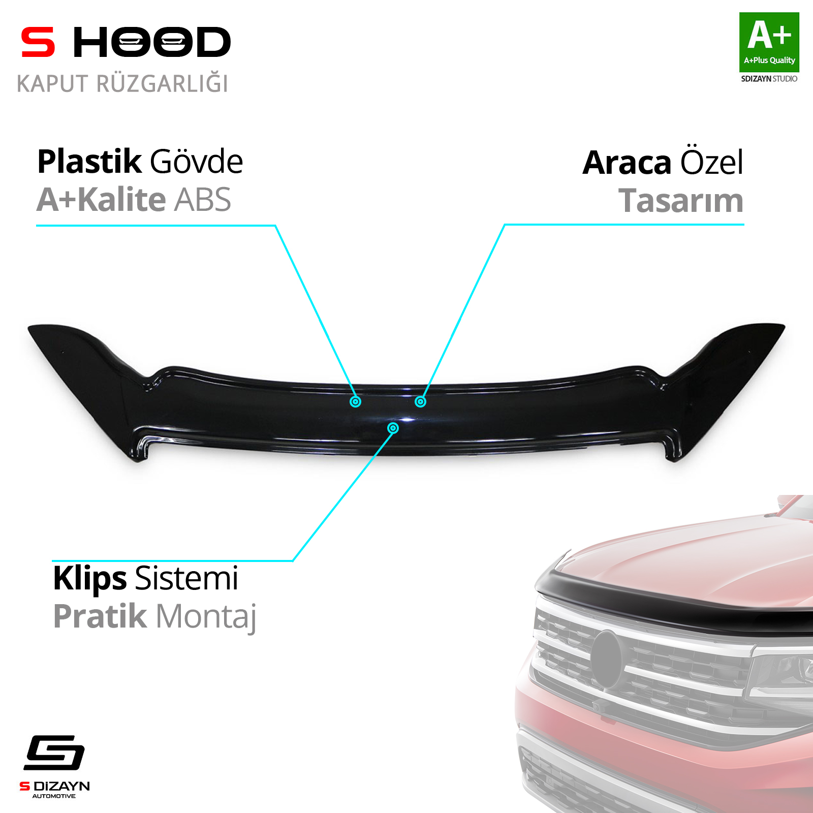 Isuzu D-Max ABS Plastic Hood Deflector 2012-2017 A+ Quality 1