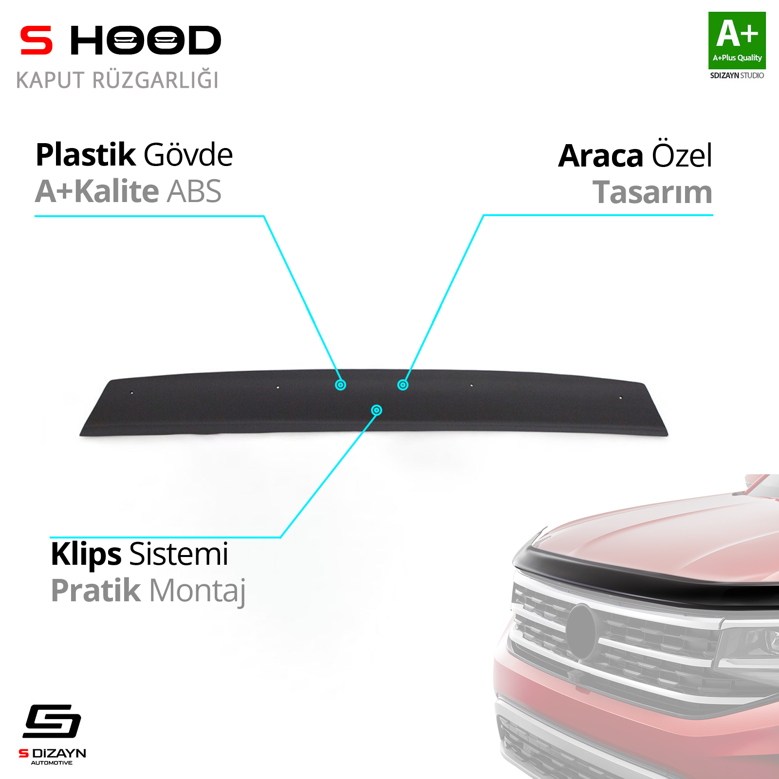 Opel Vivaro ABS Plastic Hood Deflector Large Model 2001-2014 A+ Quality 1