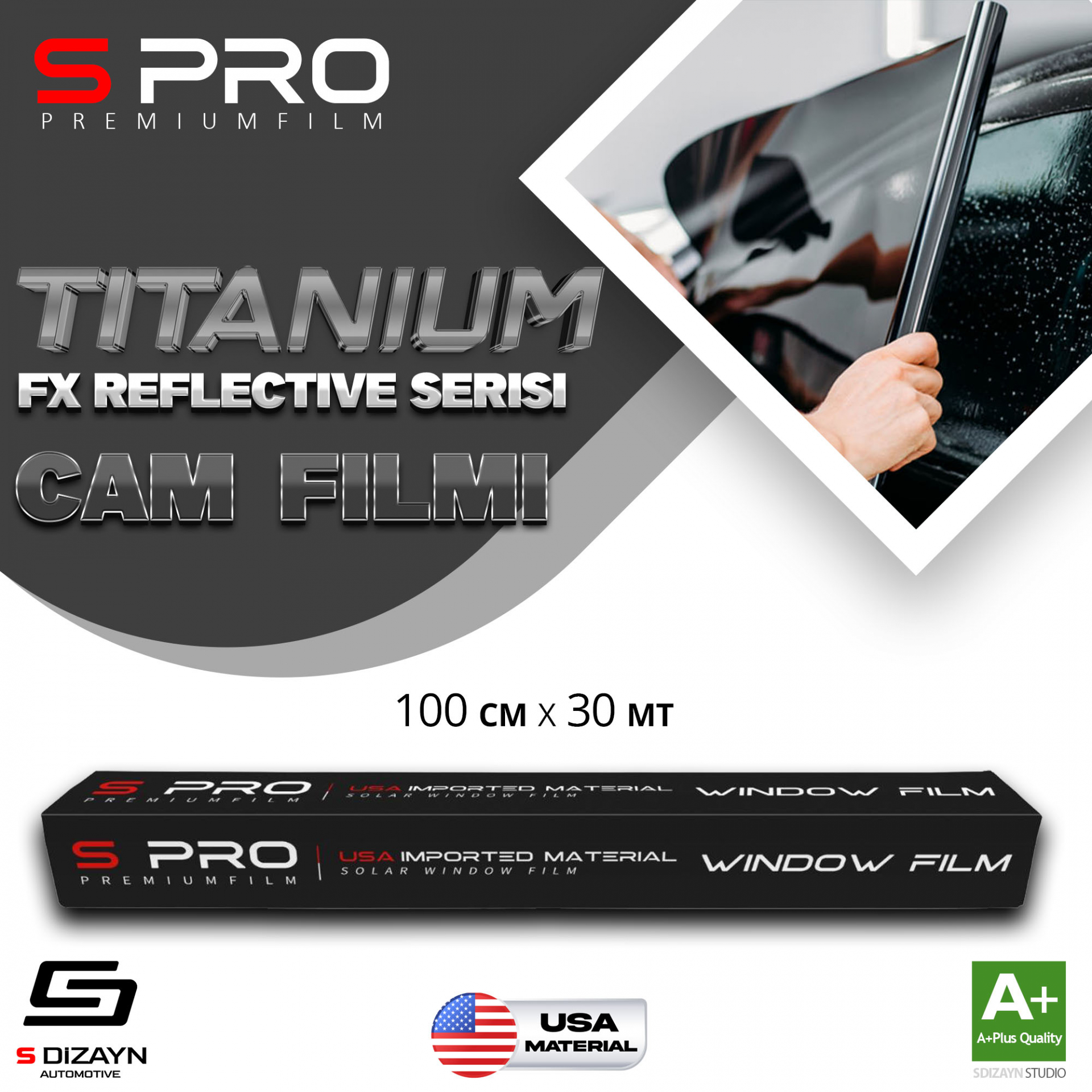 S Pro Cam Filmi Nano Titanium FX Seris 2PLY %50 50cm/30mt 1