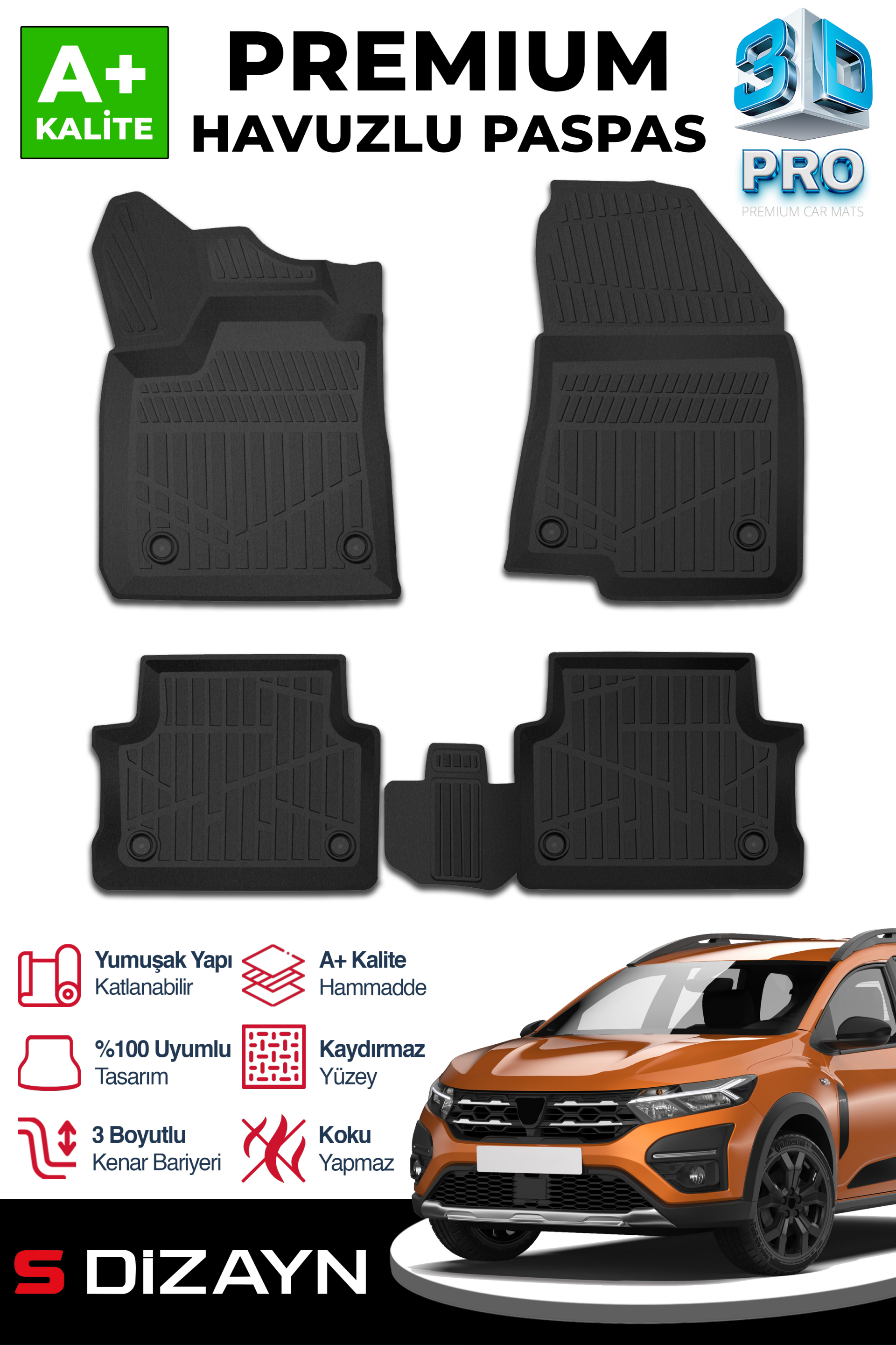Dacia Jogger 3D Pro Havuzlu Paspas 2022 Üzeri 1