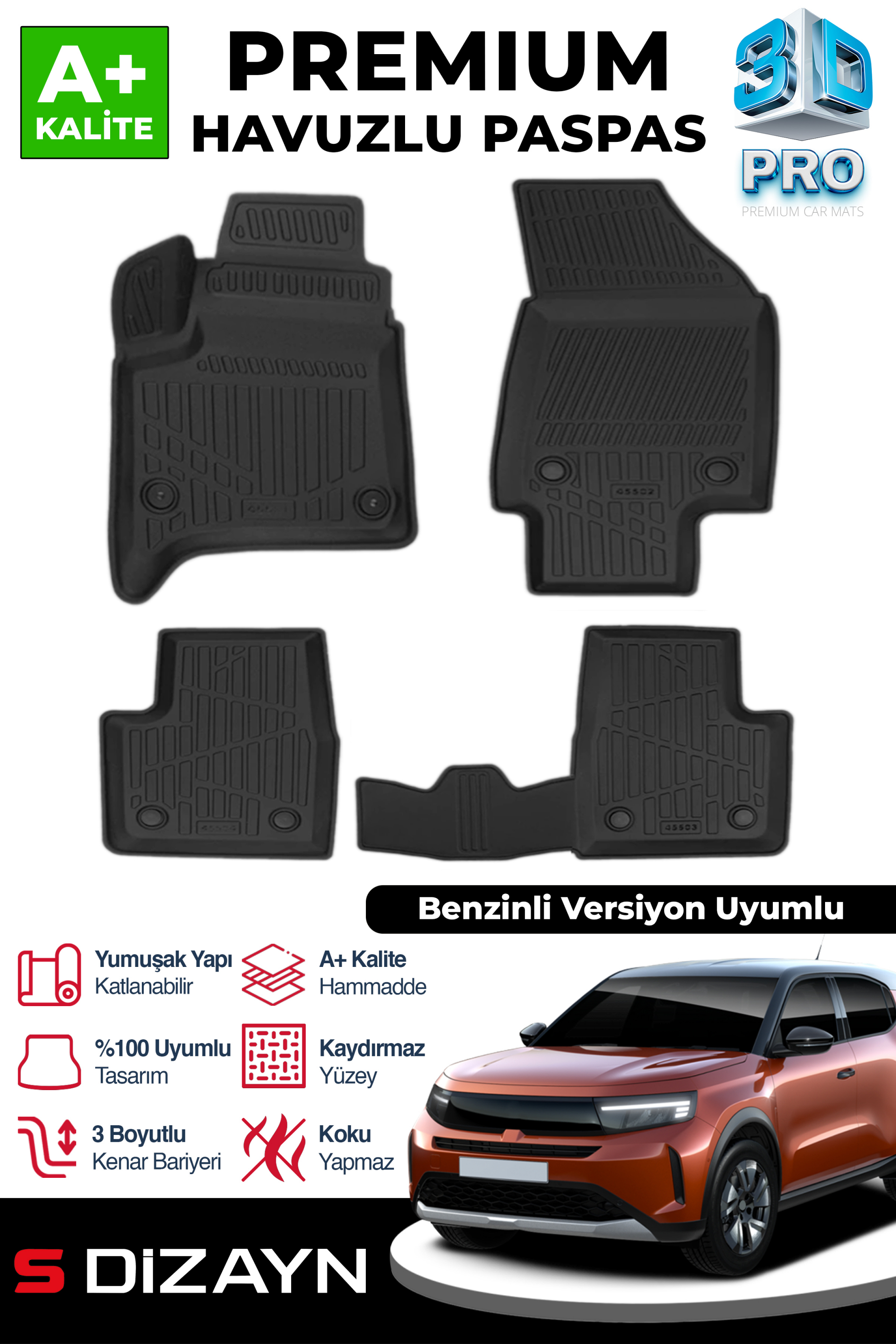 Opel Frontera Benzinli 3D Pro Havuzlu Paspas 2025 Üzeri 1