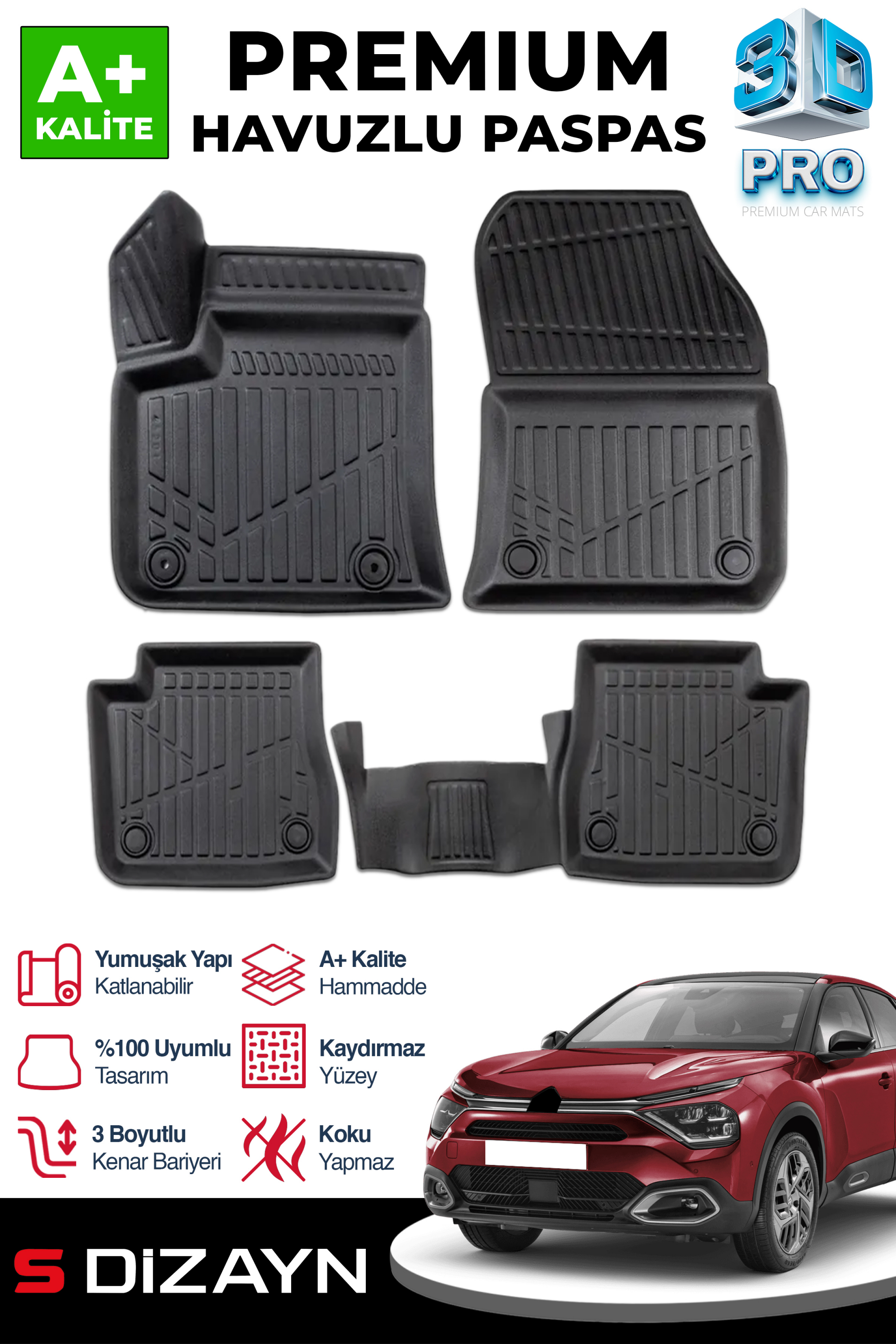 Citroen C4 Electric 3D Plus Car Mats 2022 After A+ Quality 1